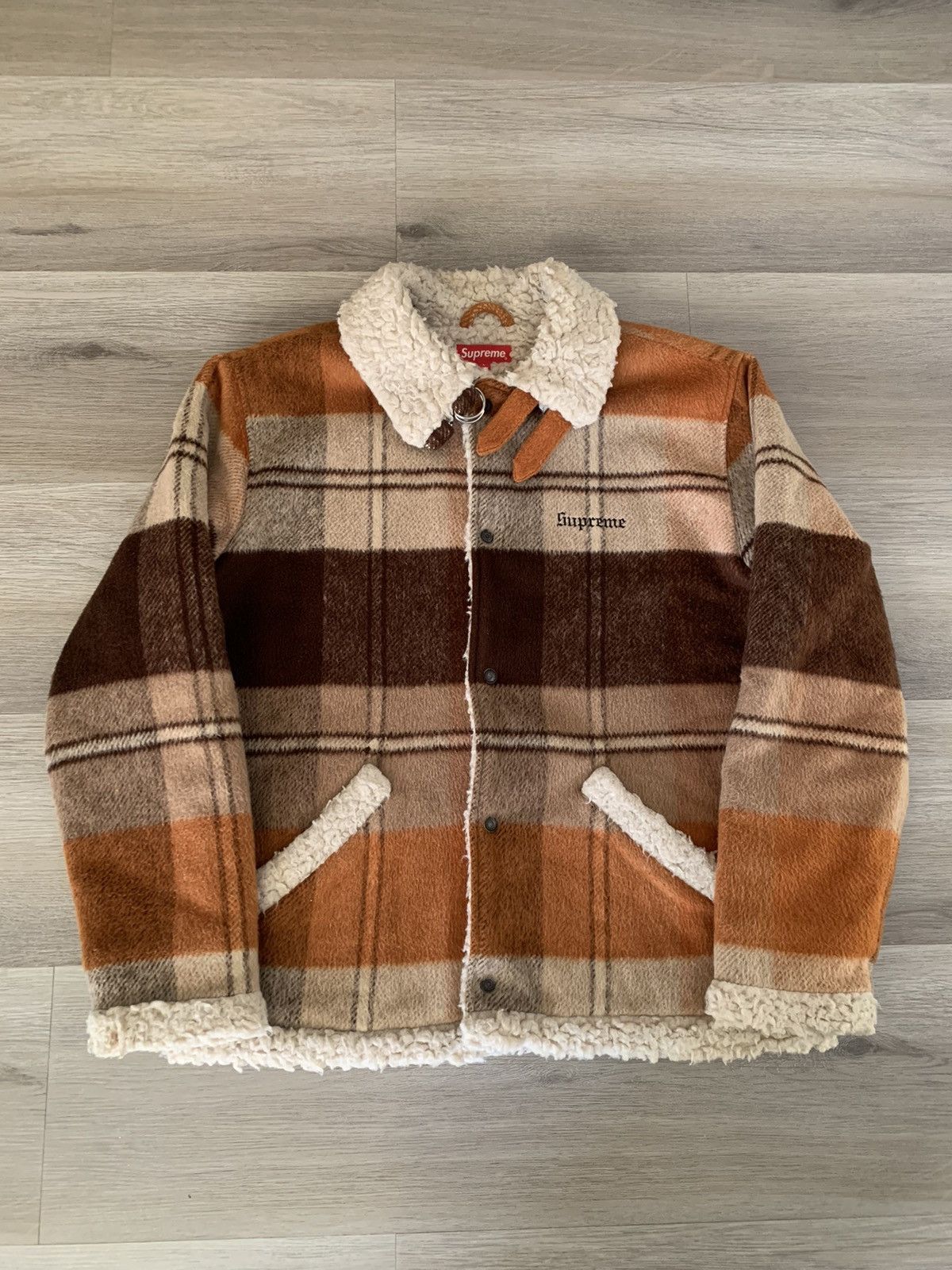 Supreme Plaid Shearling Bomber | Grailed