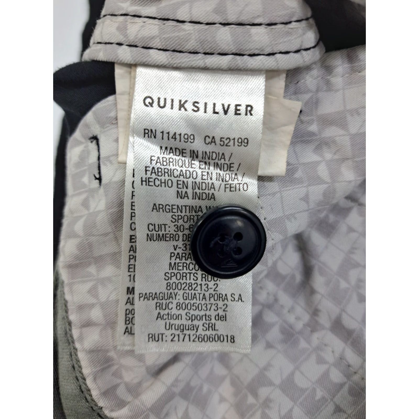 Quiksilver Quiksilver Men's Regular Fit Black Chino Shorts Size 34/9" P/C/SP #6842 Size US 34 / EU 50 - 8 Thumbnail