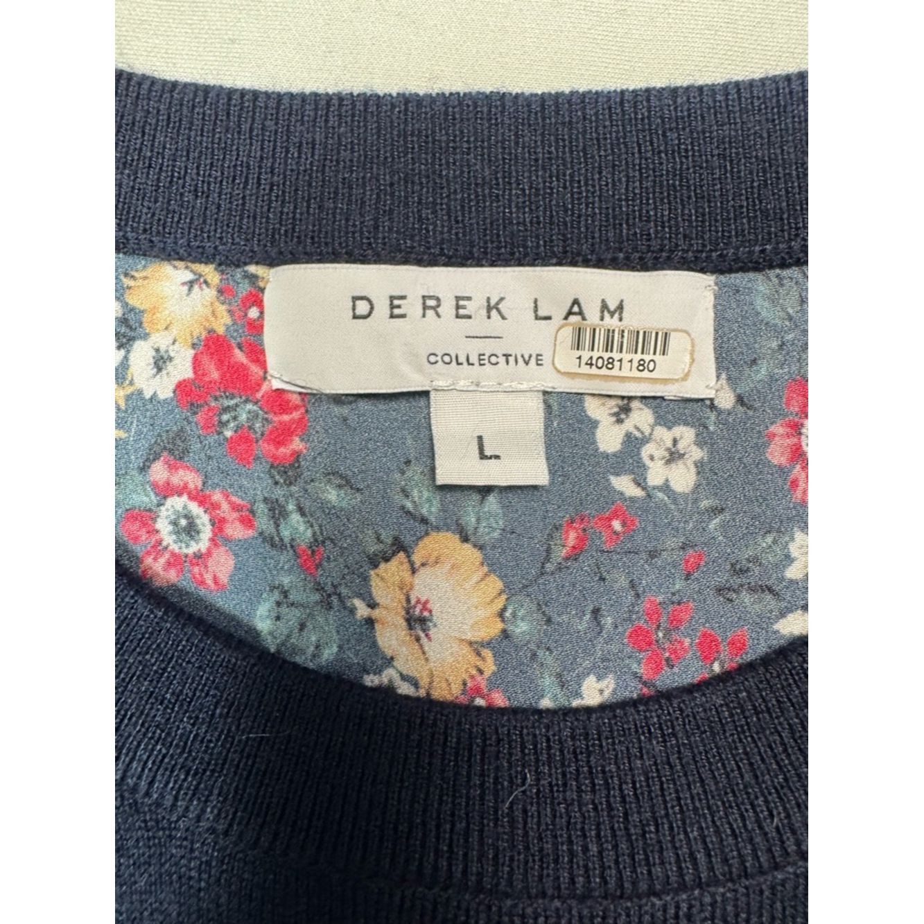 Derek Lam 10 Crosby Derek Lam Navy Floral Back Wool Blend Sweater Size L Size L / US 10 / IT 46 - 6 Thumbnail