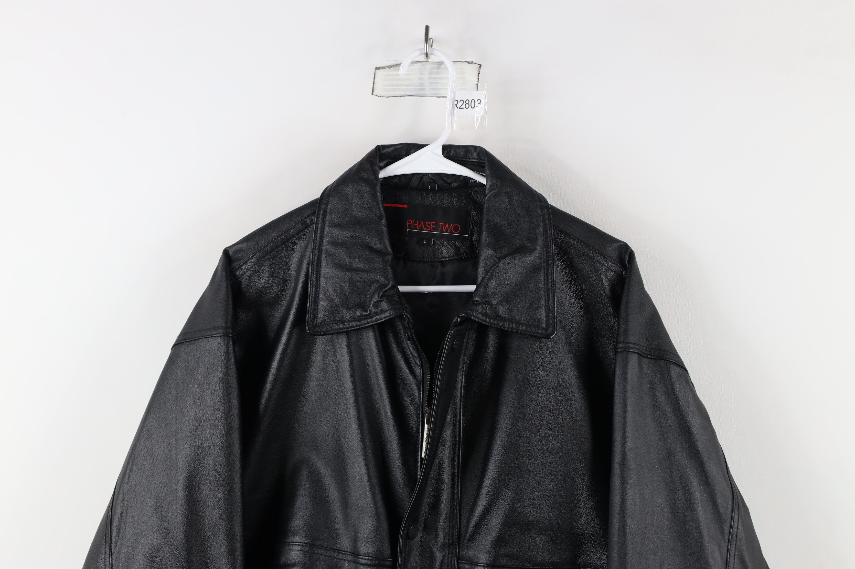 Vintage Vintage 90s Streetwear Leather Flight Bomber Jacket Black Size US L / EU 52-54 / 3 - 2 Thumbnail