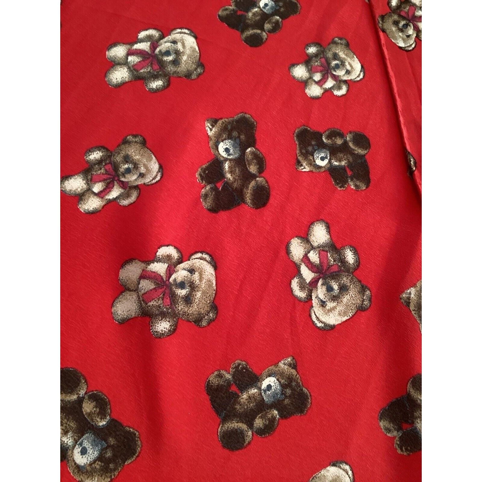 Other VIP COMPANY Red Teddy Bear Rectangle Silk Scarf Switzerland Size ONE SIZE - 7 Thumbnail