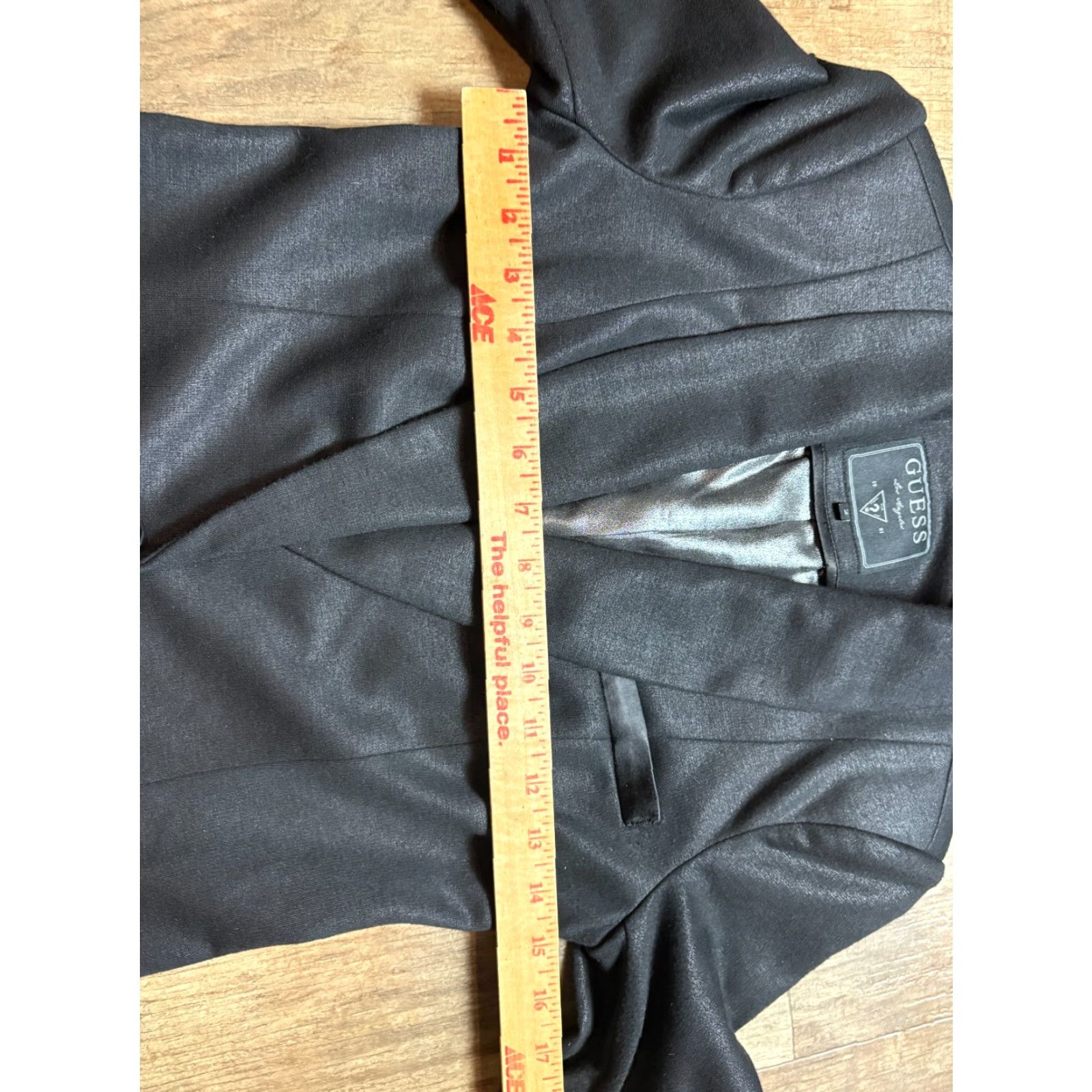 Guess VINTAGE GUESS Blazer Jacket Womens Size 2 Black Metallic Shine One-Button Formal Wear Women Size XS / US 0-2 / IT 36-38 - 4 Thumbnail