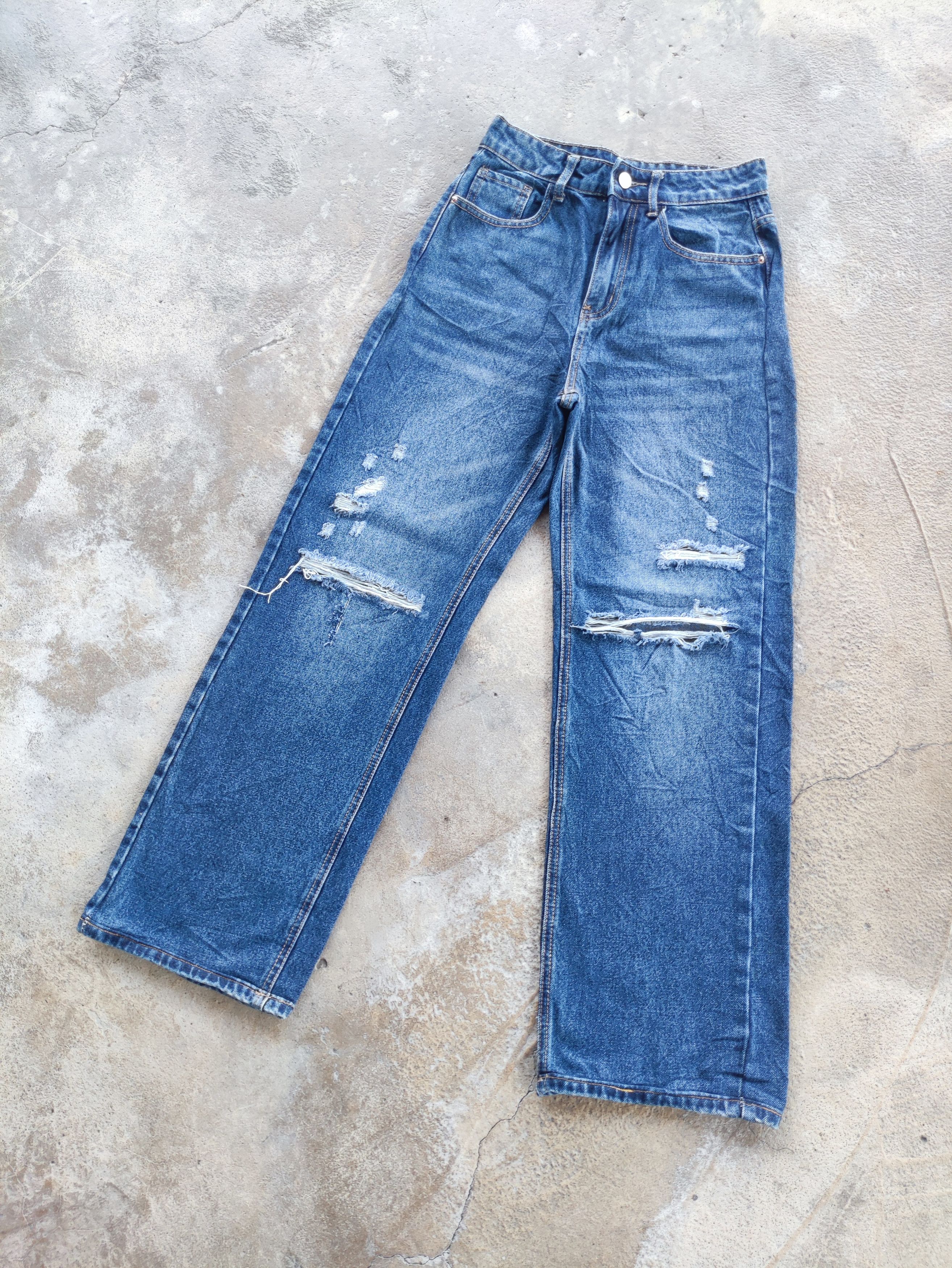 Japanese Brand × Jean Vintage Japanese Baggy Denim Distressed Faded Jeans Pants Size US 27 - 1 Thumbnail