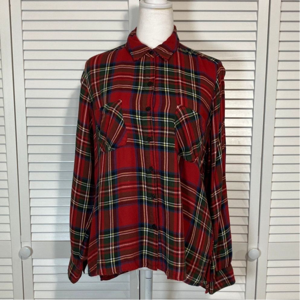 Other Westbound Vintage Red Plaid Collared Women Shirt PL Size L / US 10 / IT 46 - 1 Thumbnail