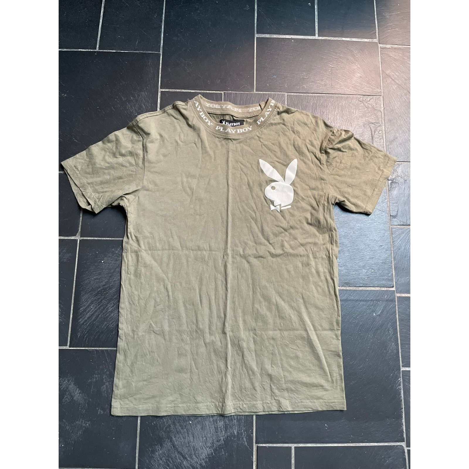 Playboy Playboy Khaki Green Tshirt Small Size US S / EU 44-46 / 1 - 1 Thumbnail