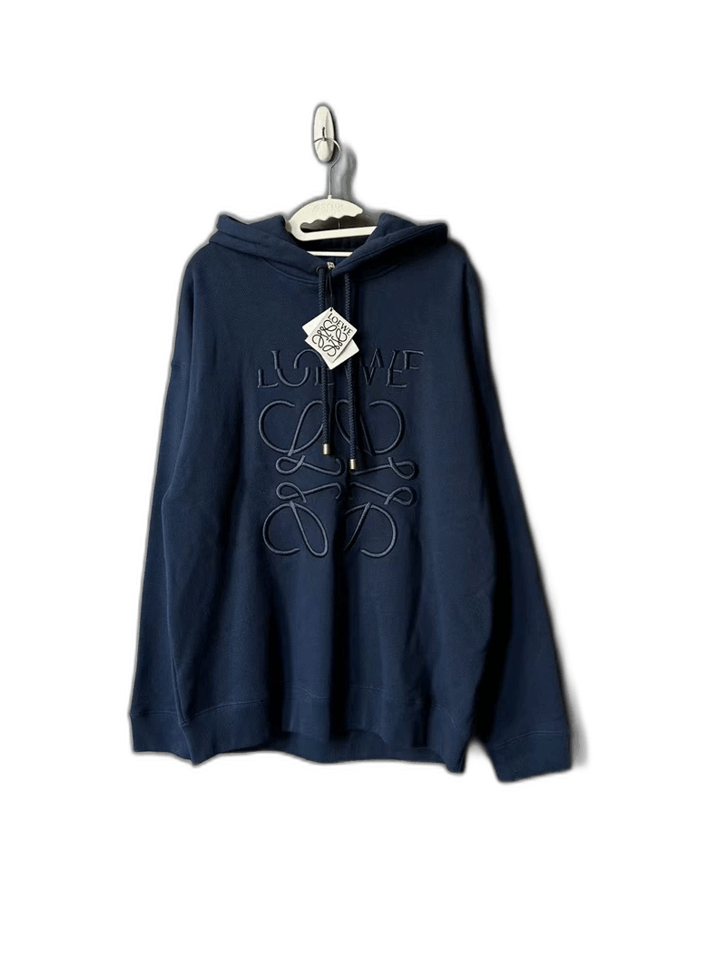 Loewe Deep Blue Embroidered Logo Hoodie