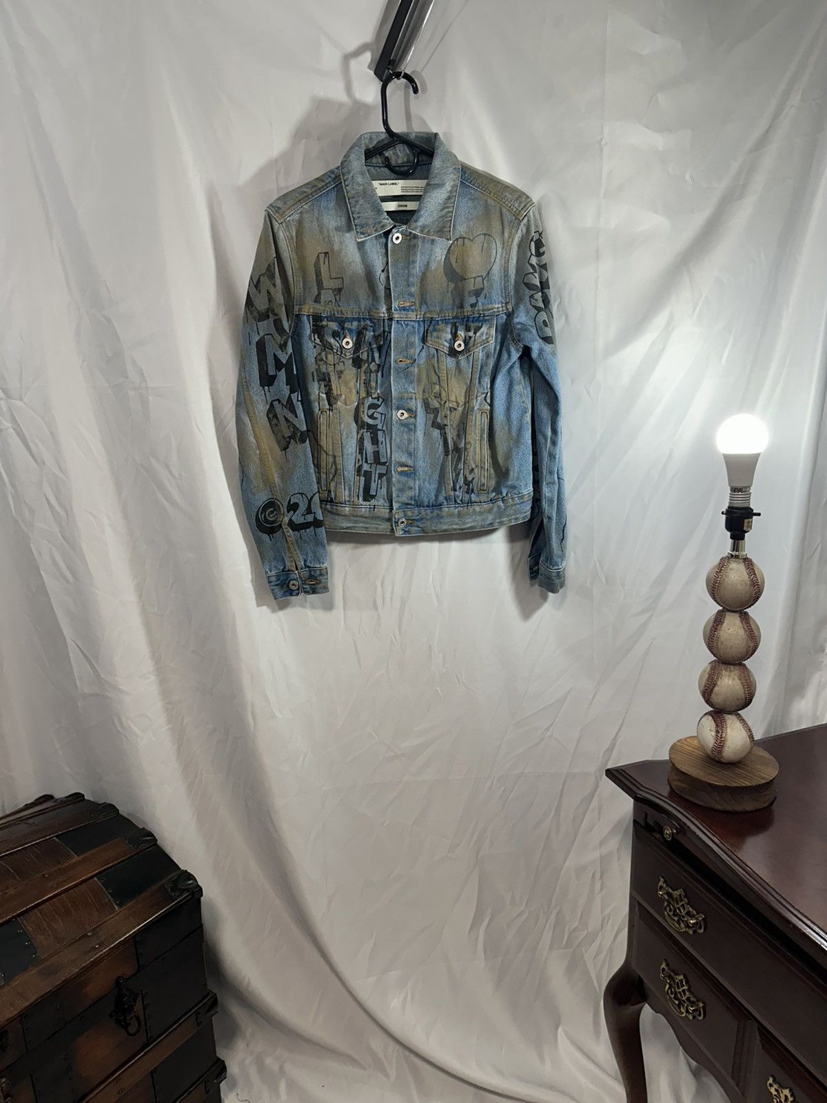 Off White Graffiti Denim Jacket