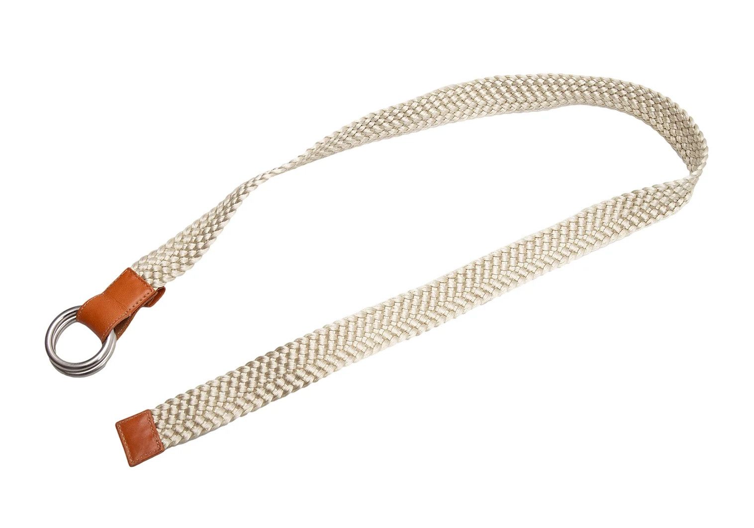 Armani Woven Circle Buckle Belt in Ivory Size ONE SIZE - 2 Thumbnail