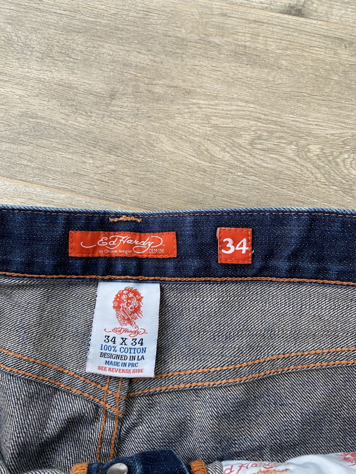 Ed Hardy × Vintage 🐯Ed hardy tiger logo jeans Size US 34 / EU 50 - 19 Thumbnail