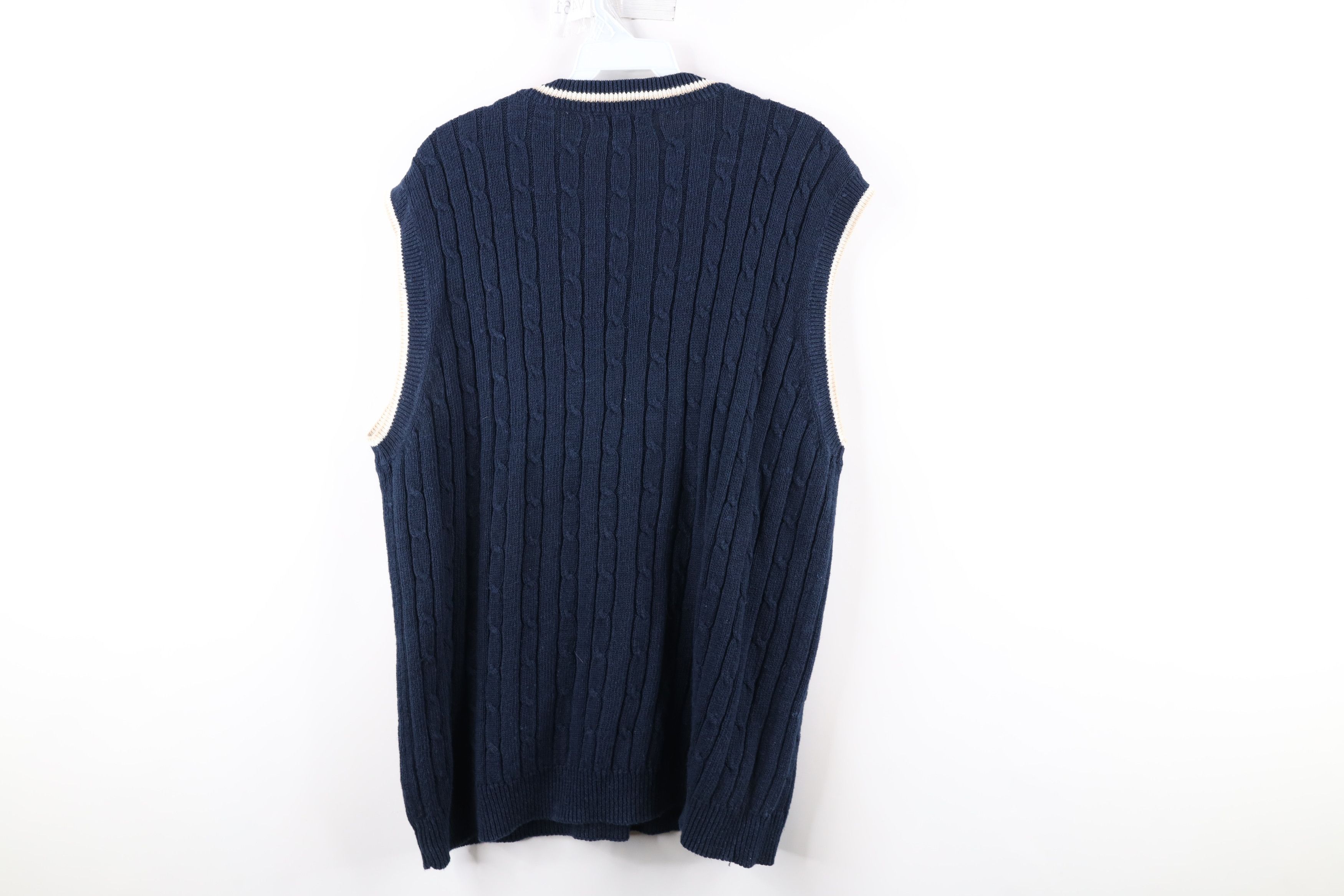 Vintage Vintage 90s Streetwear Blank Ribbed Cable Knit Sweater Vest Size US L / EU 52-54 / 3 - 7 Thumbnail