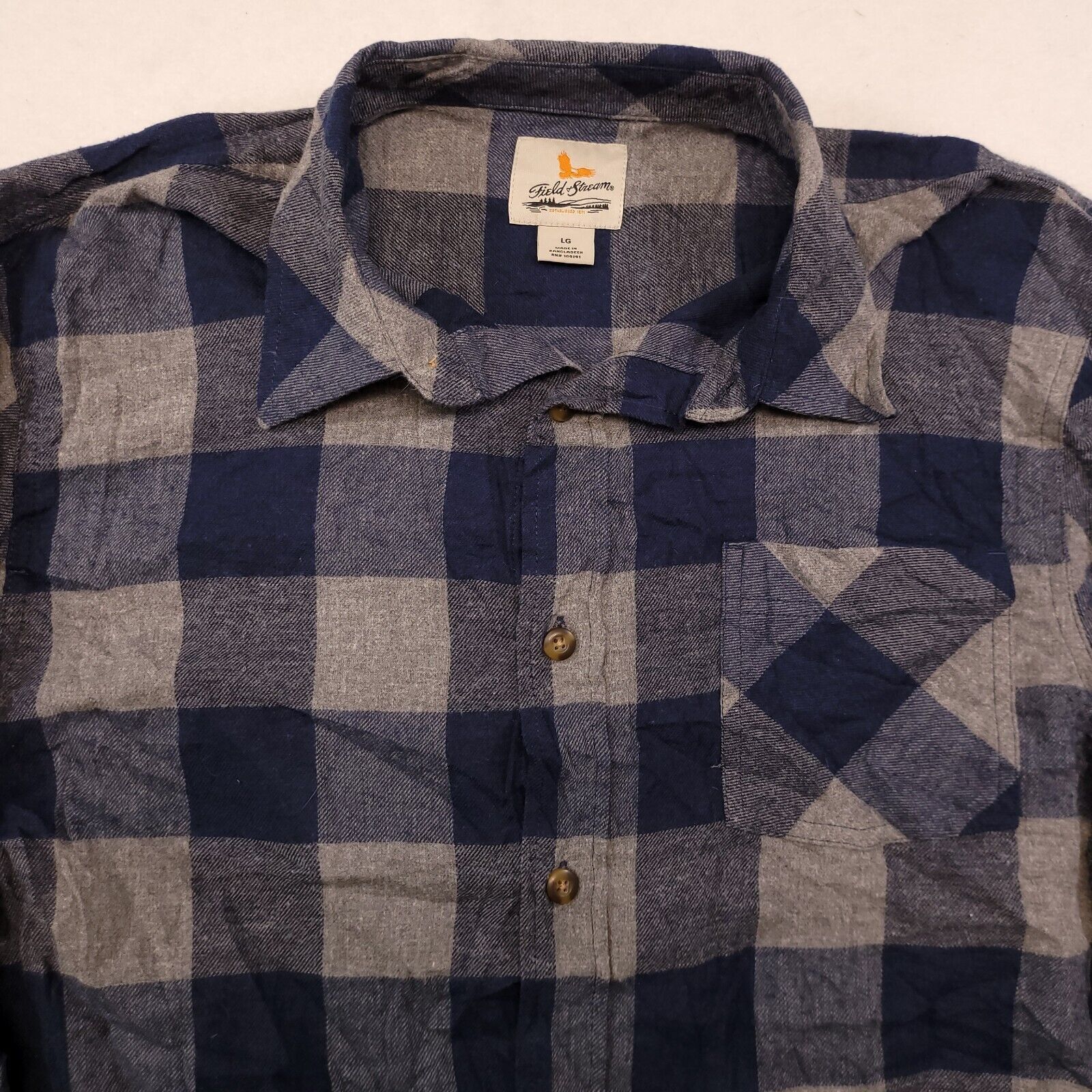Field & Stream Field & Stream Gingham Flannel Shirt Mens Size Large L Blue Size US L / EU 52-54 / 3 - 1 Thumbnail