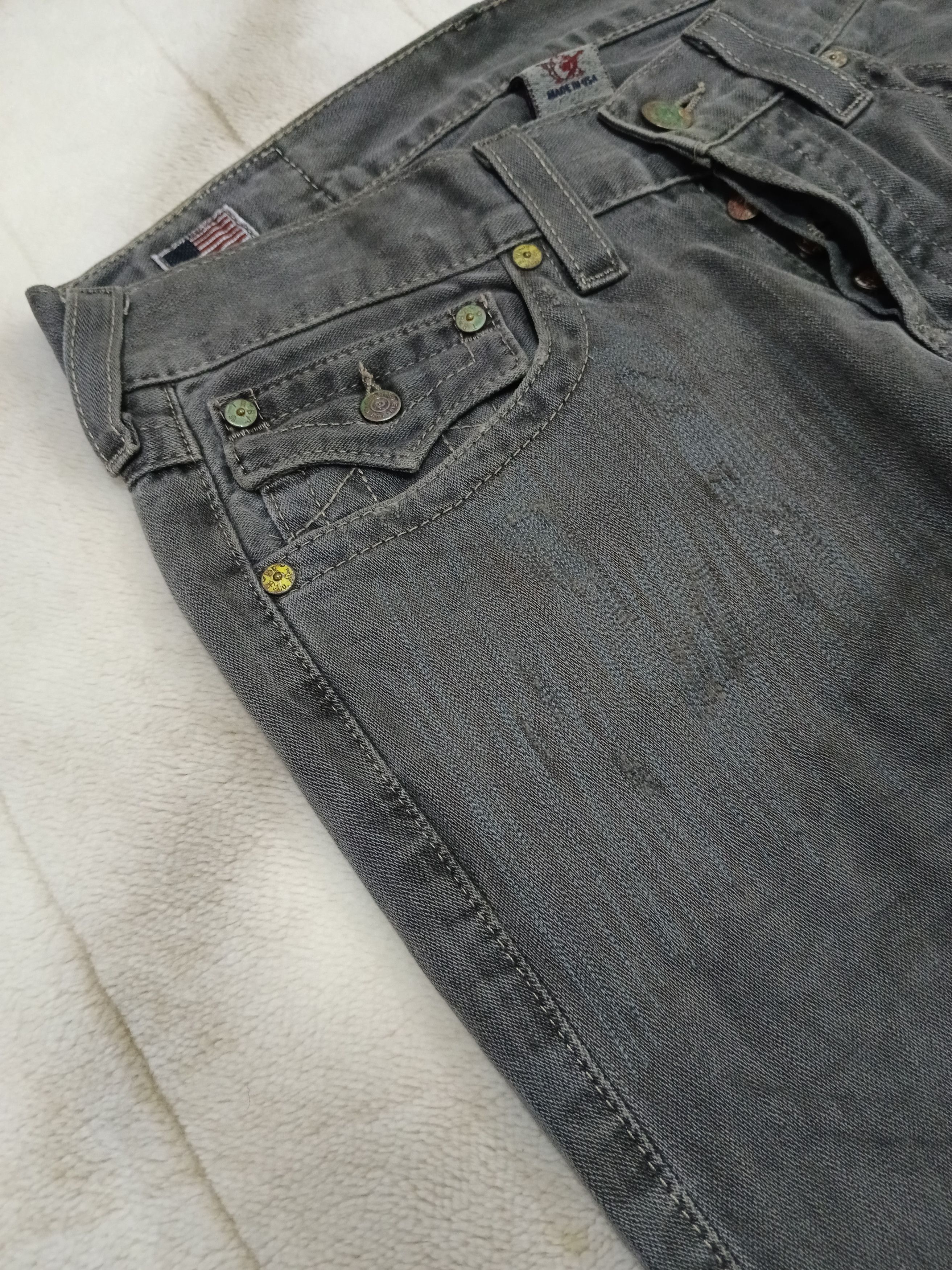 True Religion DiSTRESSED TRUE RELIGION BLACK DENIM PANTS Size US 31 - 6 Thumbnail