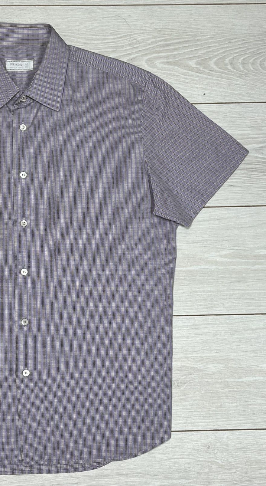 Prada Prada Short Sleeve Micro-Check Shirt - Purple/Blue Size US XL / EU 56 / 4 - 3 Thumbnail