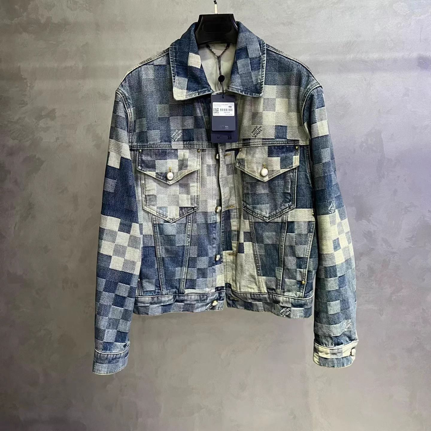 Louis Vuitton Louis Vuitton Blue Mosaic Print Denim Jacket 48 Size US M / EU 48-50 / 2 - 1 Thumbnail