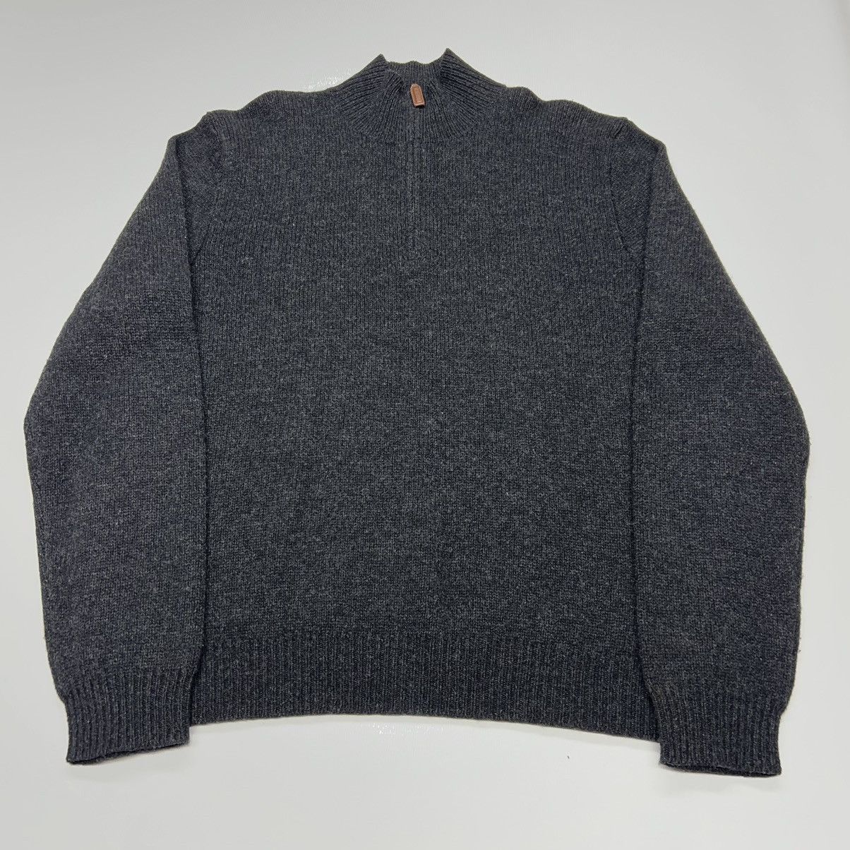 Polo Ralph Lauren Polo Ralph Lauren 1/4 Zip Sweater Grey Lambs Wool Pullover Size US L / EU 52-54 / 3 - 1 Thumbnail