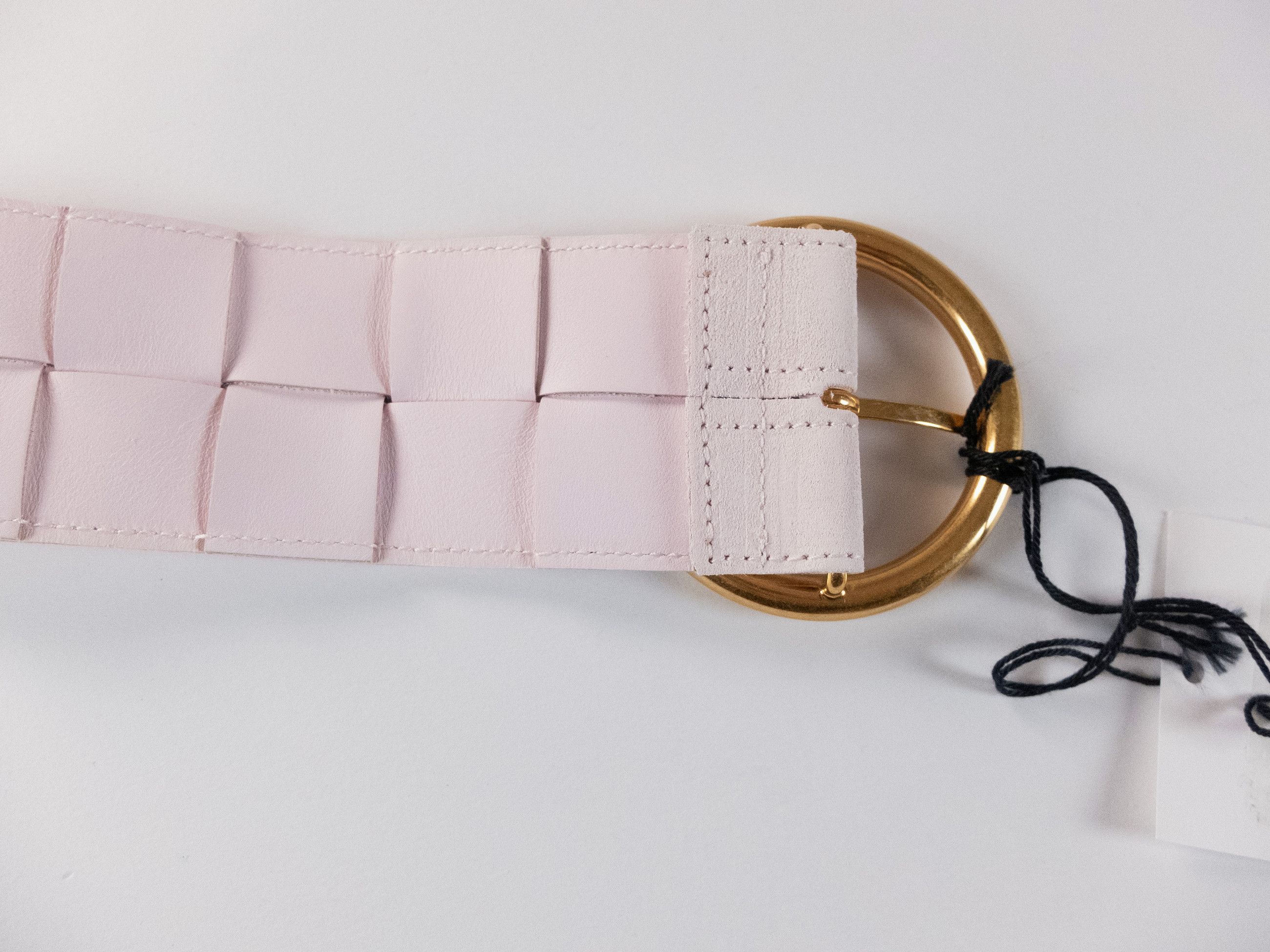 Bottega Veneta BOTTEGA VENETA pale pink woven suede belt Size 85 Size ONE SIZE - 5 Thumbnail