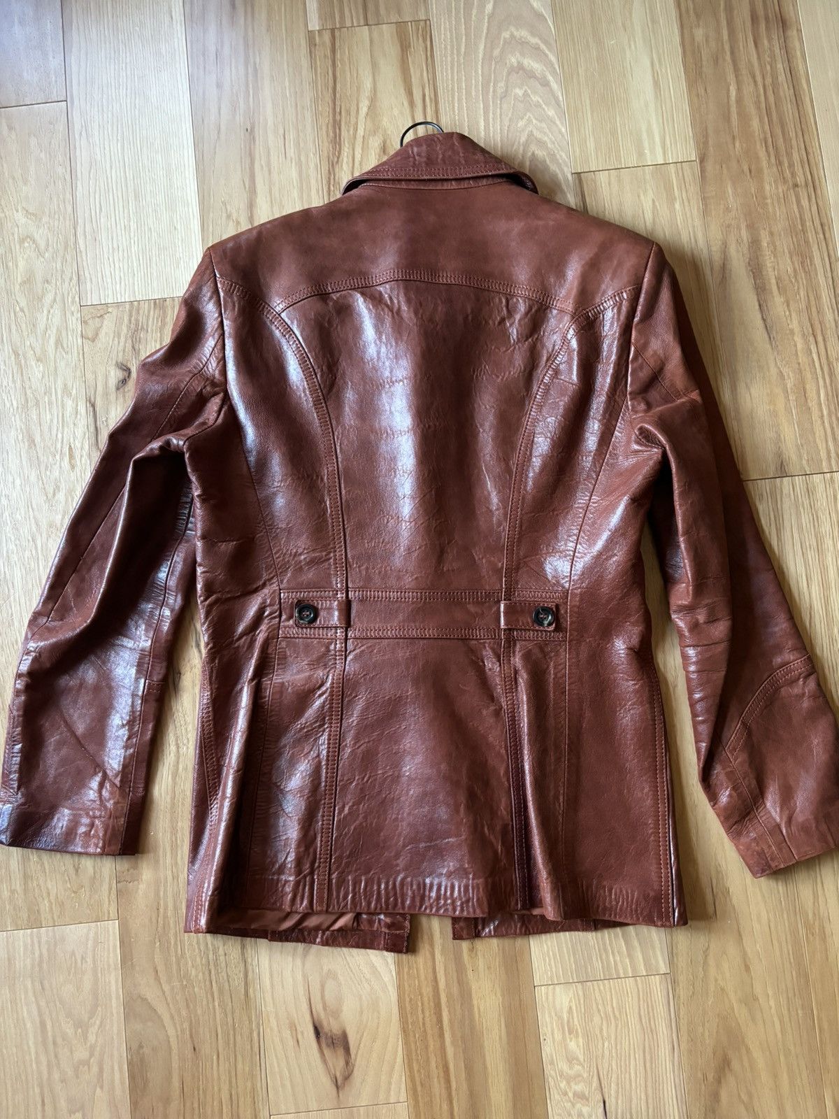 Vintage Orange vintage leather jacket Size US M / EU 48-50 / 2 - 2 Thumbnail
