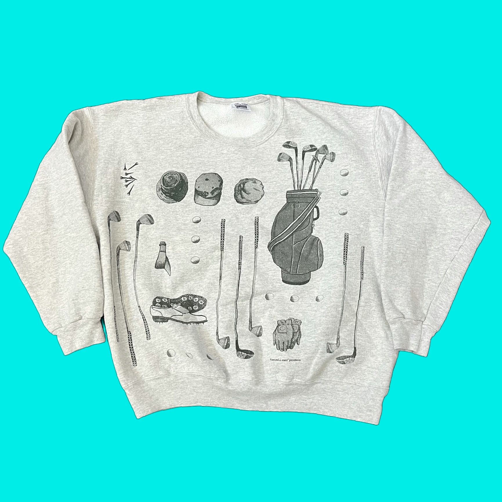 VINTAGE Relevant Golf Sweatshirt Mens XL Gray 90s Graphic Pullover