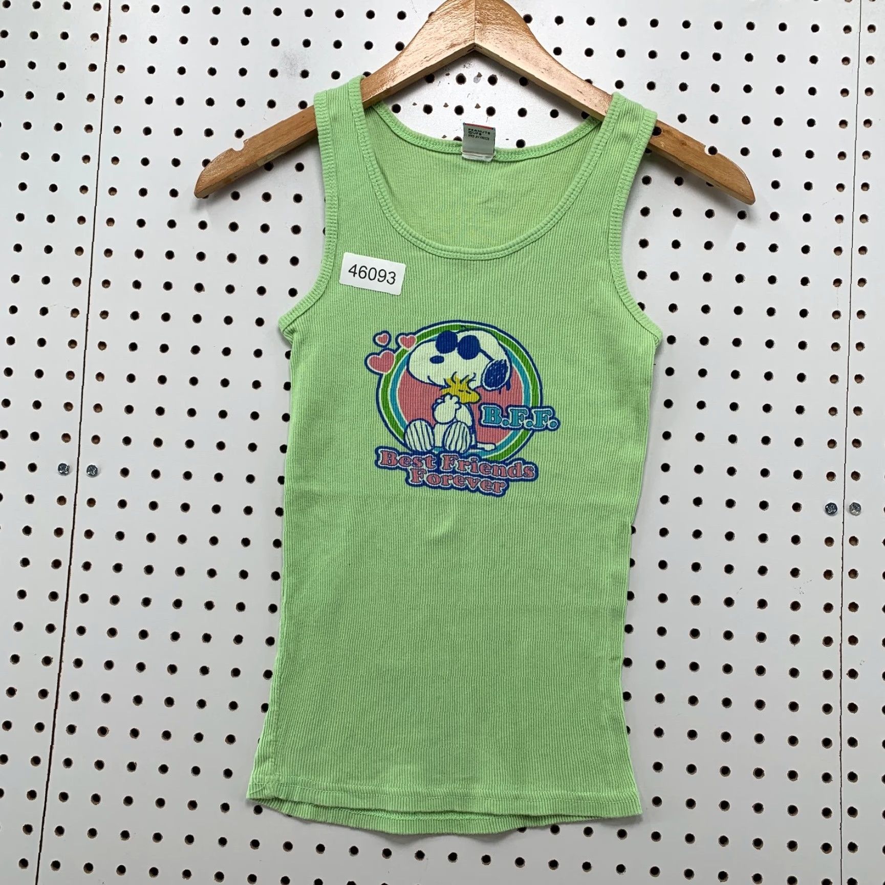 Peanuts VINTAGE Peanuts Snoopy Tank Top Juniors L Green Sleeveless BFF Size L / US 10 / IT 46 - 2 Thumbnail