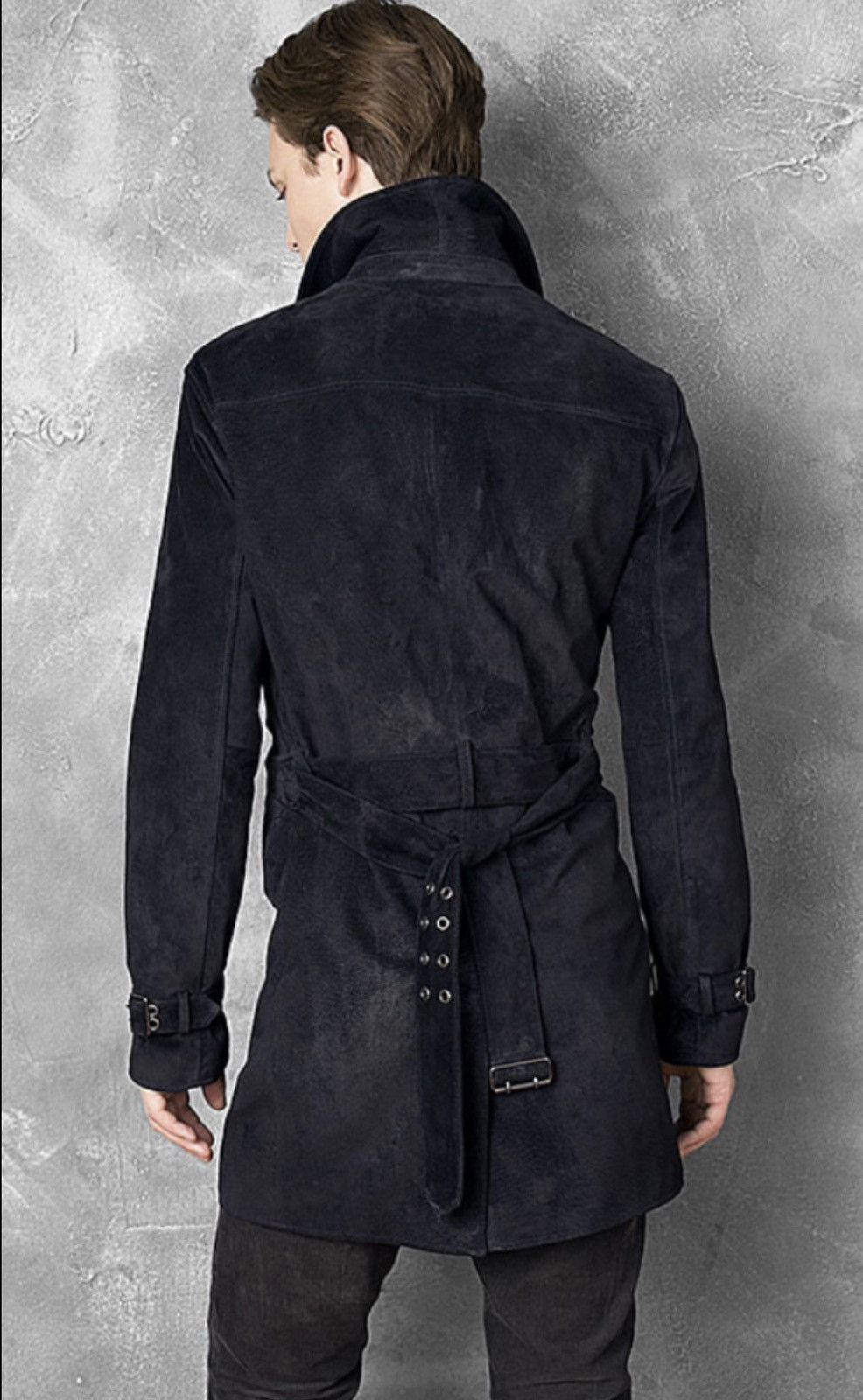 John Varvatos Suede Trench Coat With Belt size Large Size US L / EU 52-54 / 3 - 2 Thumbnail
