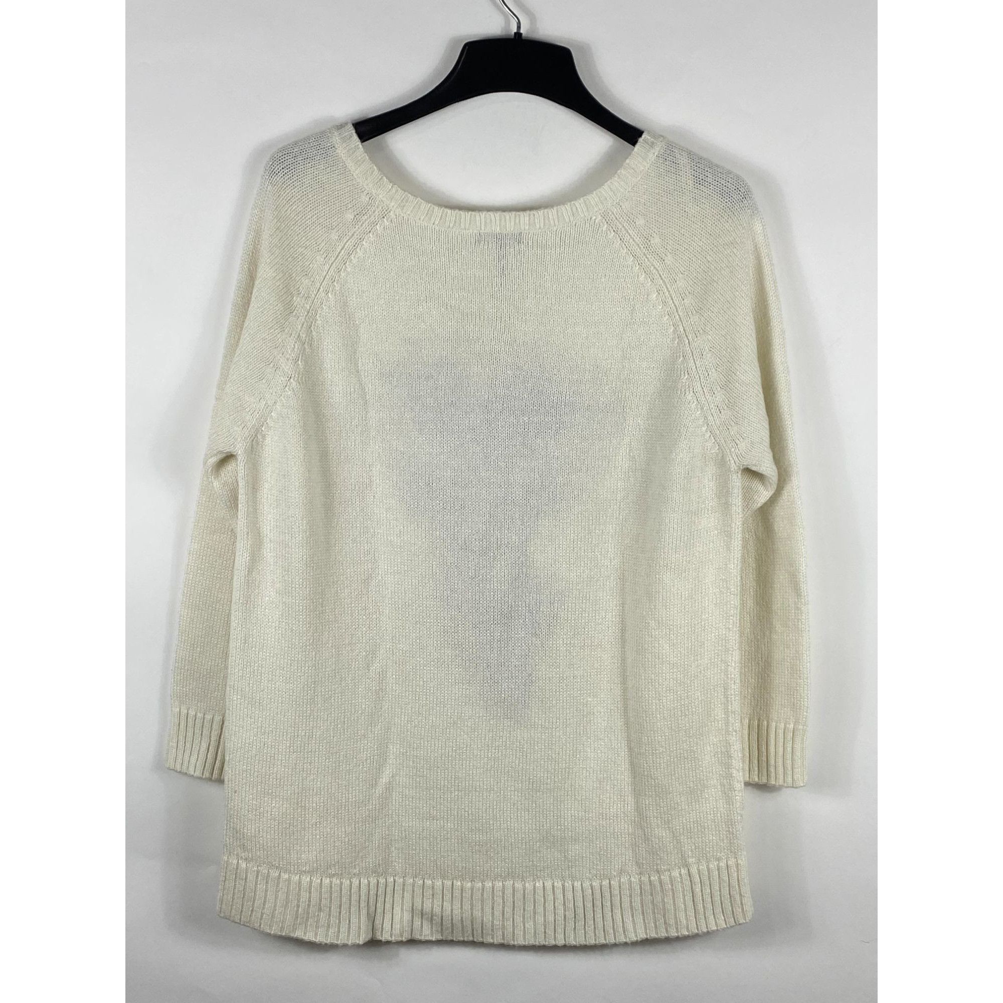 Other Nollie Deer Heart Knitted Pullover Sweater Cream Large Women Size L / US 10 / IT 46 - 2 Thumbnail