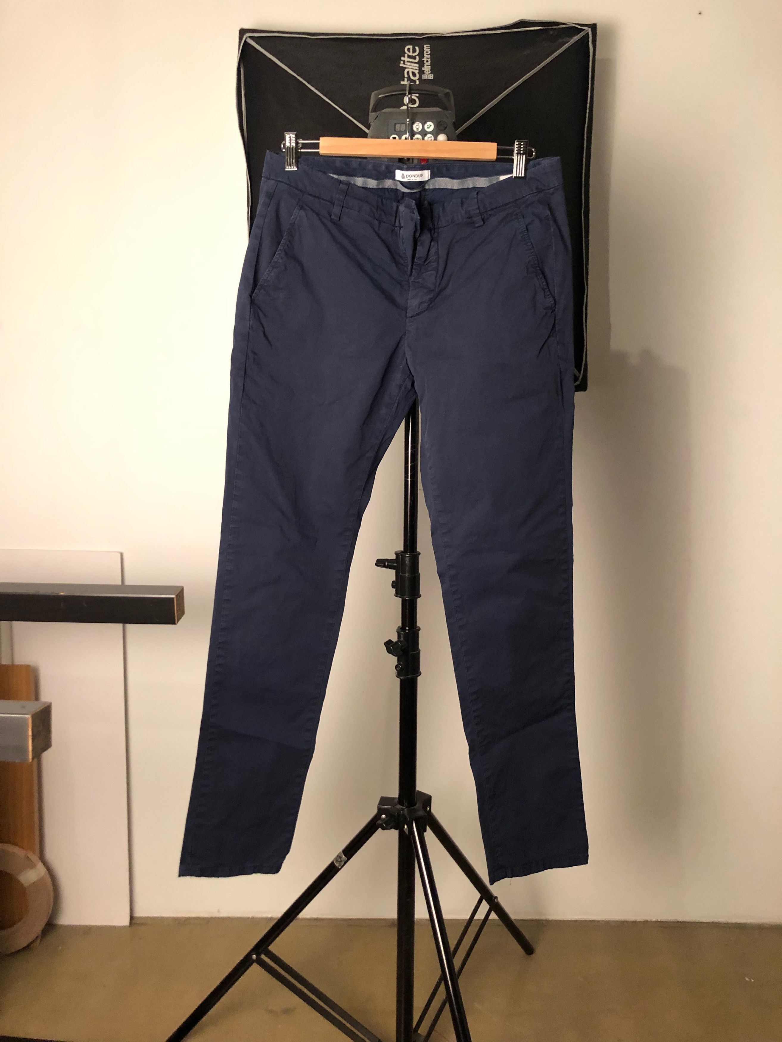 Dondup DONDUP Blue Slim Fit Cotton Chinos Italy Made 33/31.5 Size US 33 - 7 Thumbnail