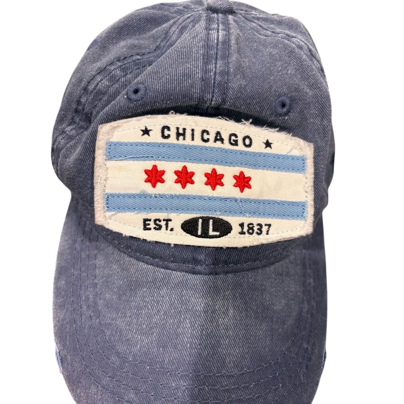 Vintage Vintage-Style Chicago Flag Cap (Distressed Blue) Size ONE SIZE - 2 Thumbnail