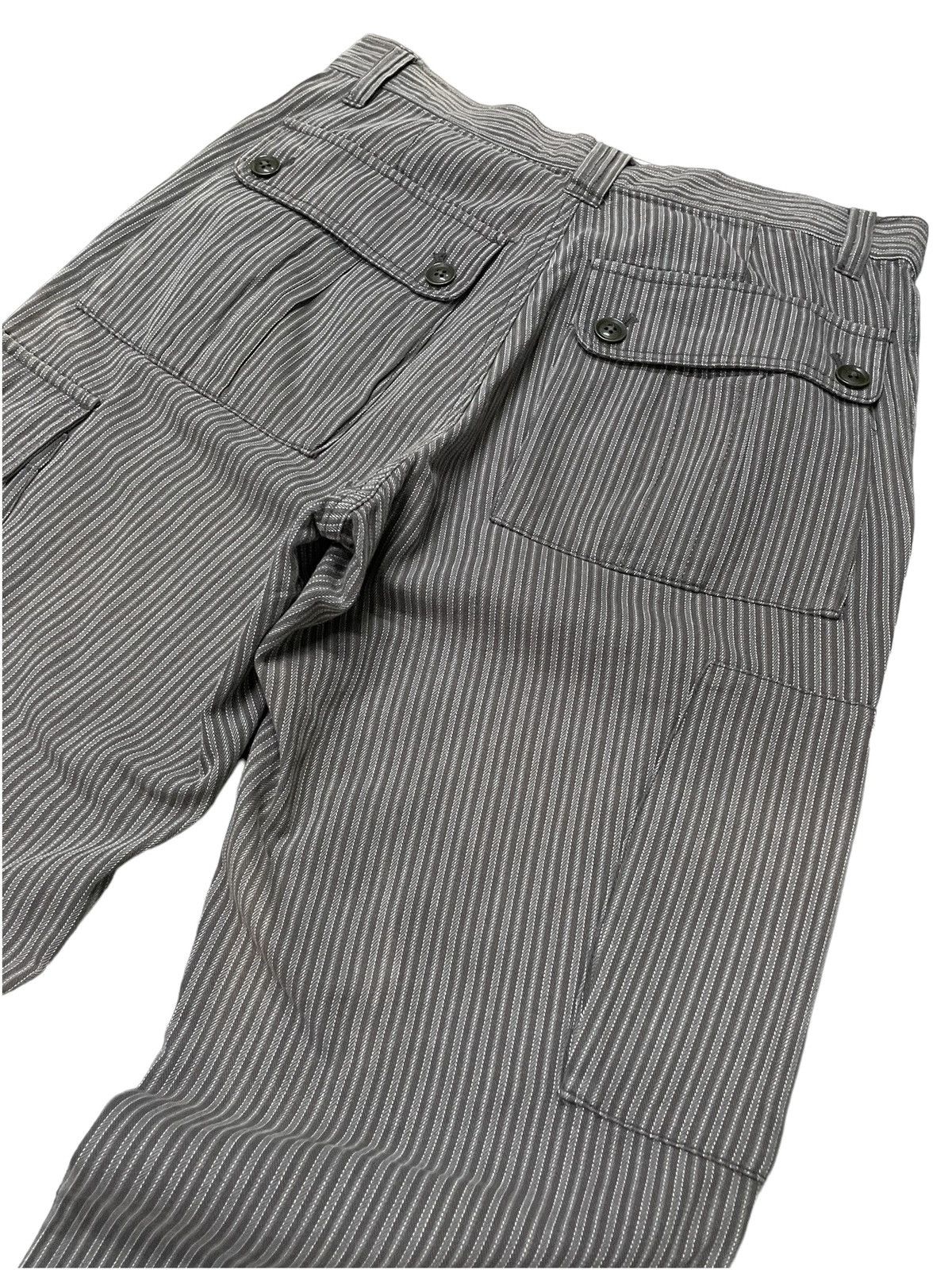 Japanese Brand Icca Japan Herringbone Striped MultiPocket Loose Cargo Pants Size US 31 - 12 Thumbnail
