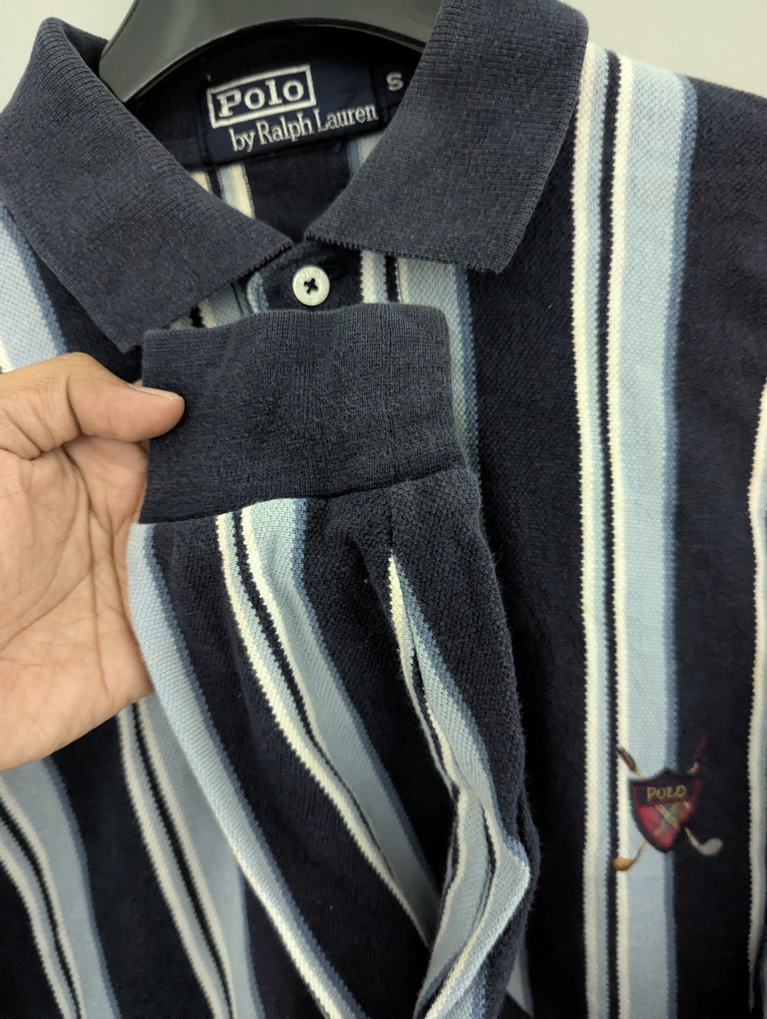 Polo Ralph Lauren × Ralph Lauren Vintage long sleeve polo shirt golf stripe shirt Size US S / EU 44-46 / 1 - 3 Thumbnail