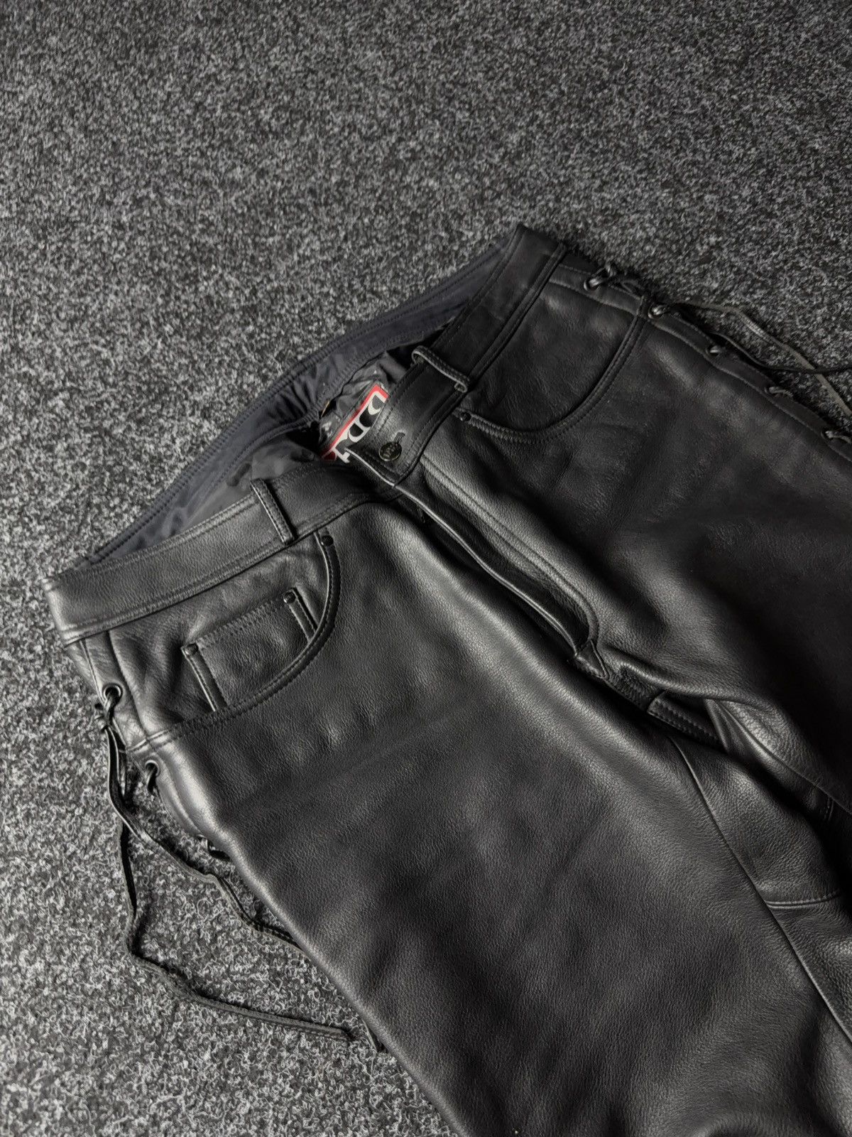 Leather Y2K Vintage Leather Pants Opium Style Alt Biker USA Rare Size US 37 - 6 Thumbnail