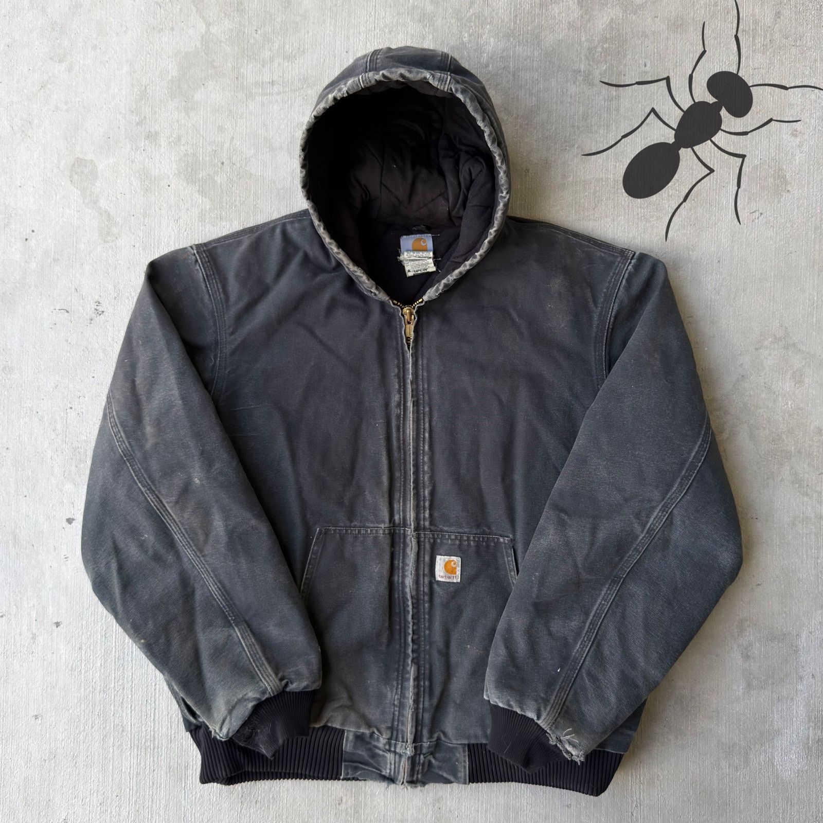 Carhartt × Vintage Carhartt J140 black hooded work wear jacket Size US L / EU 52-54 / 3 - 1 Thumbnail