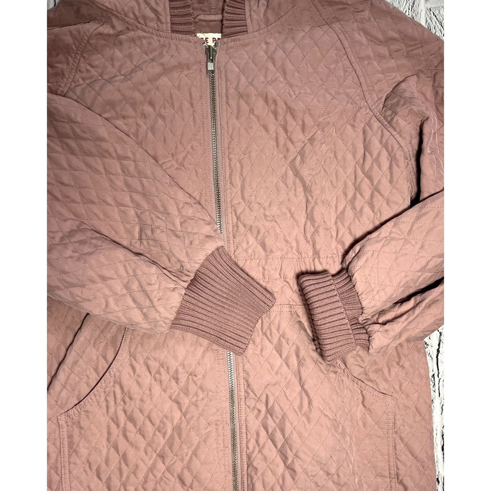 Free People Free People Hawthorne Bomber Jacket Quilted Pink Mauve M Long Sleeve Zip Women's Regular Fall Winter Spring Casual Travel Size M / US 6-8 / IT 42-44 - 3 Thumbnail