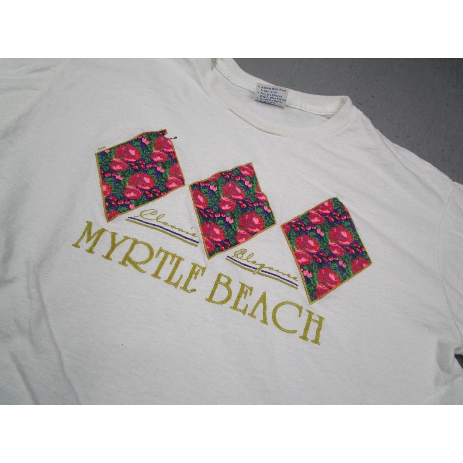 Vintage Vintage Myrtle Beach T-Shirt Men's Large White 90s Beach Retro Cotton USA Graphic Tee Size US L / EU 52-54 / 3 - 2 Thumbnail