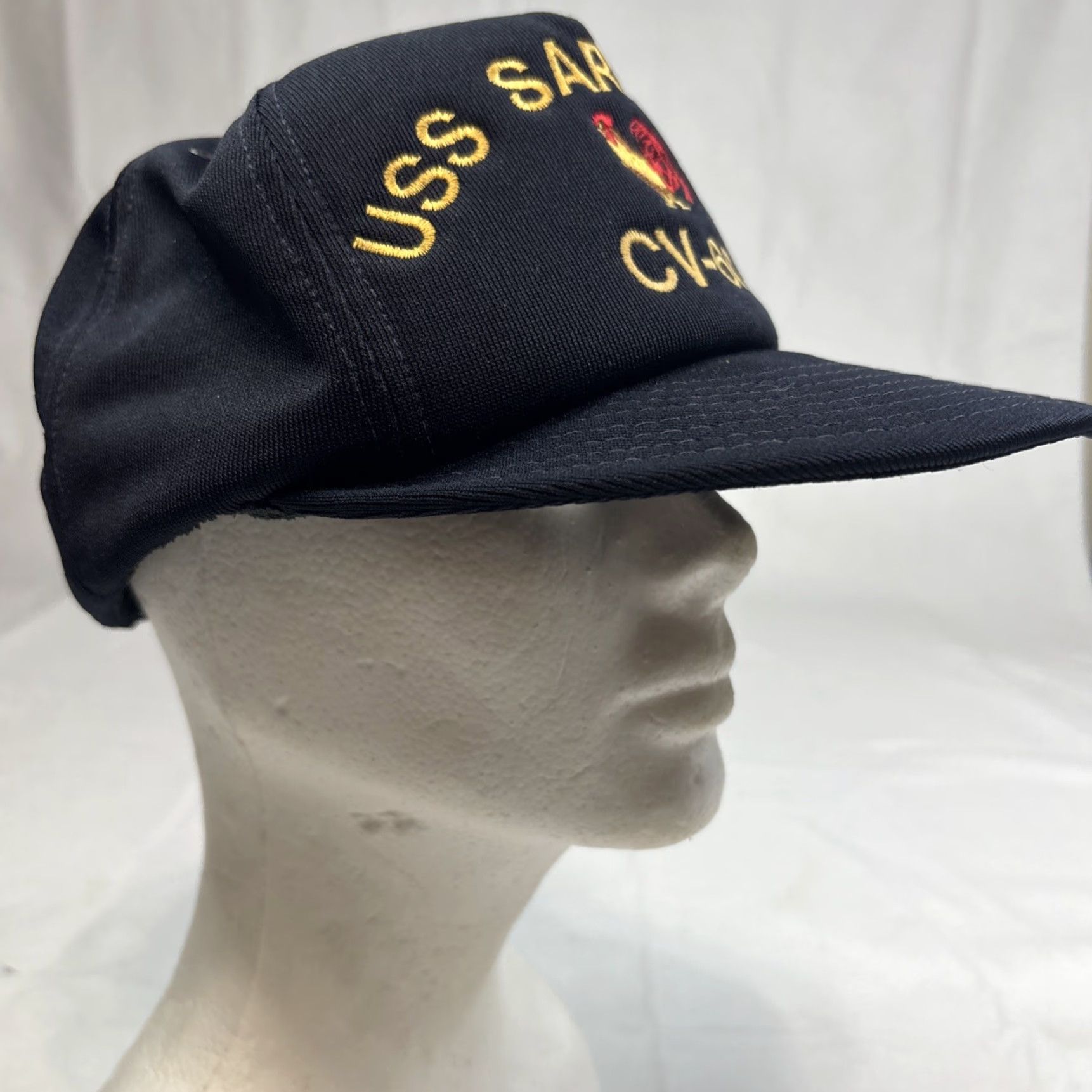 Vintage VINTAGE USS Saratoga CV 60 Hat Cap Strap Back Adjustable Made In USA Men’s Navy Cap Size ONE SIZE - 2 Thumbnail