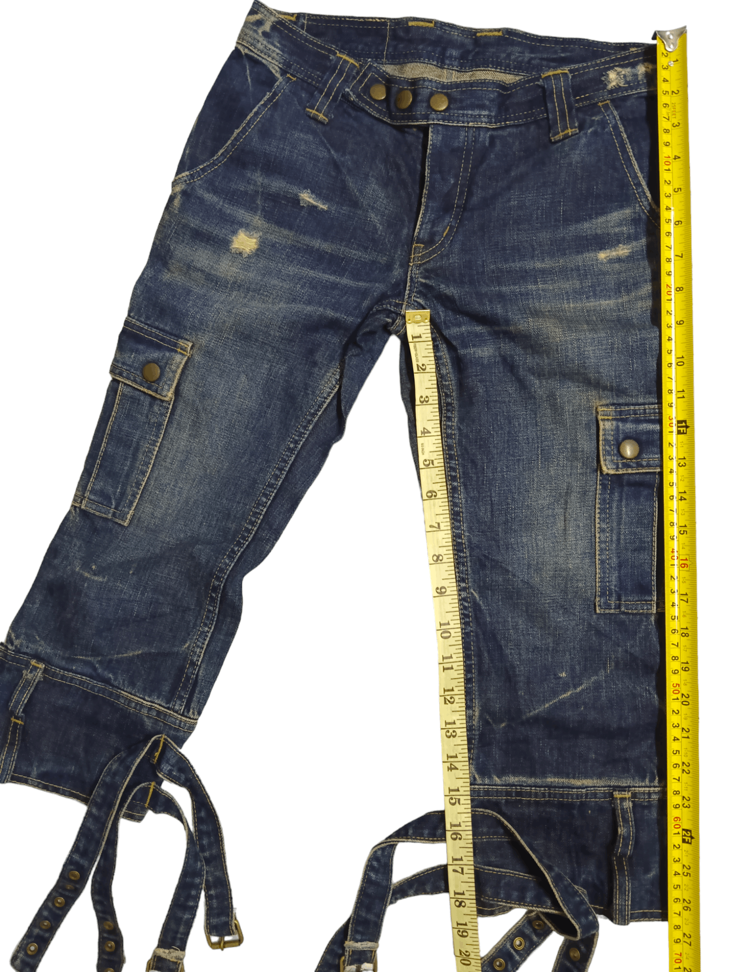 💥Hysteric Glamour💥 Low Rise Bondage Cropped Denim