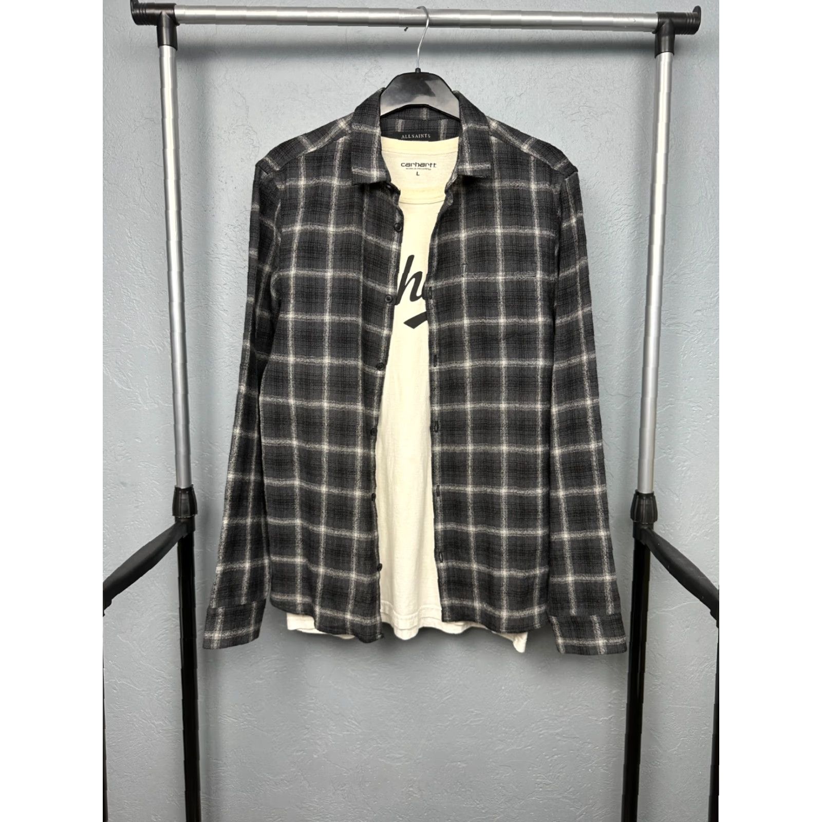 Allsaints Allsaints Crenshaw Wool Flannel Plaid Shirt S Mens Regular Multicolor Size US S / EU 44-46 / 1 - 2 Thumbnail