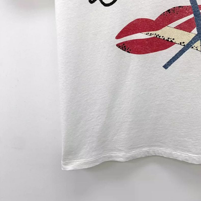 Saint Laurent Paris Saint Laurent Paris White letter printed cotton round neck Size XS / US 0-2 / IT 36-38 - 4 Thumbnail