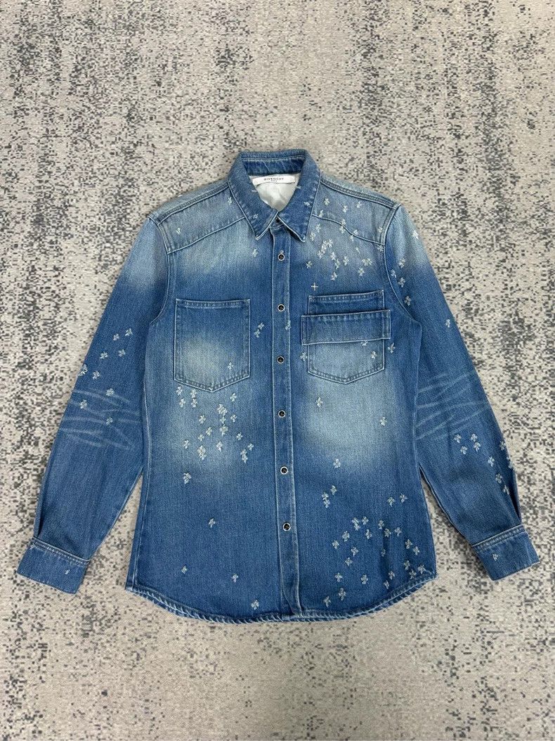 Givenchy Givenchy Worn-Out Washed Blue Denim Jacket Size US S / EU 44-46 / 1 - 1 Thumbnail