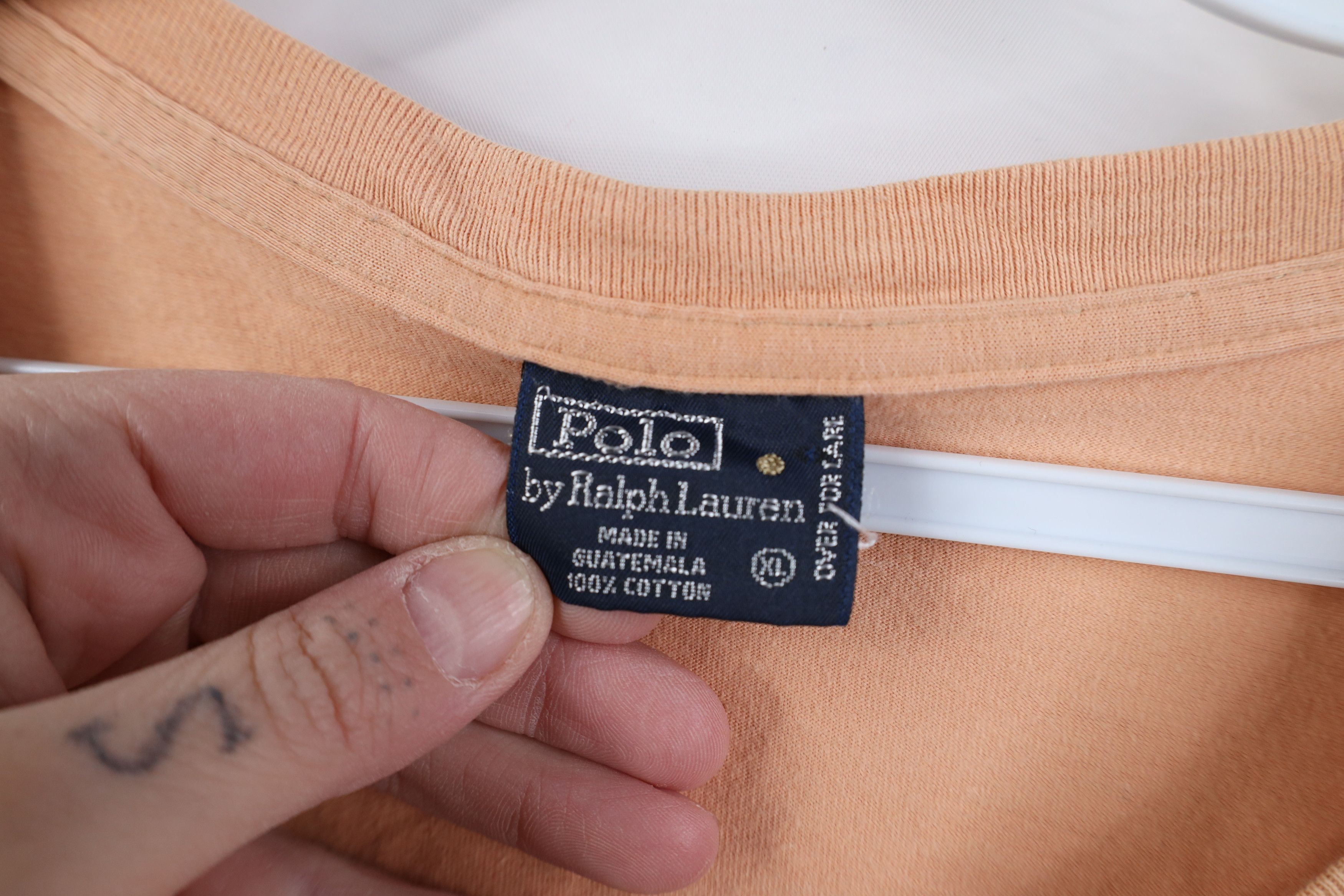 Ralph Lauren Vintage 90s Ralph Lauren Short Sleeve T-Shirt Cotton Peach Size US XL / EU 56 / 4 - 9 Thumbnail