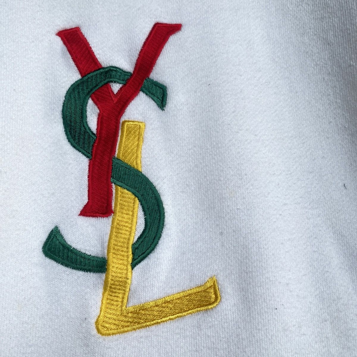 Yves Saint Laurent Vintage YSL Big Logo Spellout Embroidery Crewneck Size US L / EU 52-54 / 3 - 2 Thumbnail