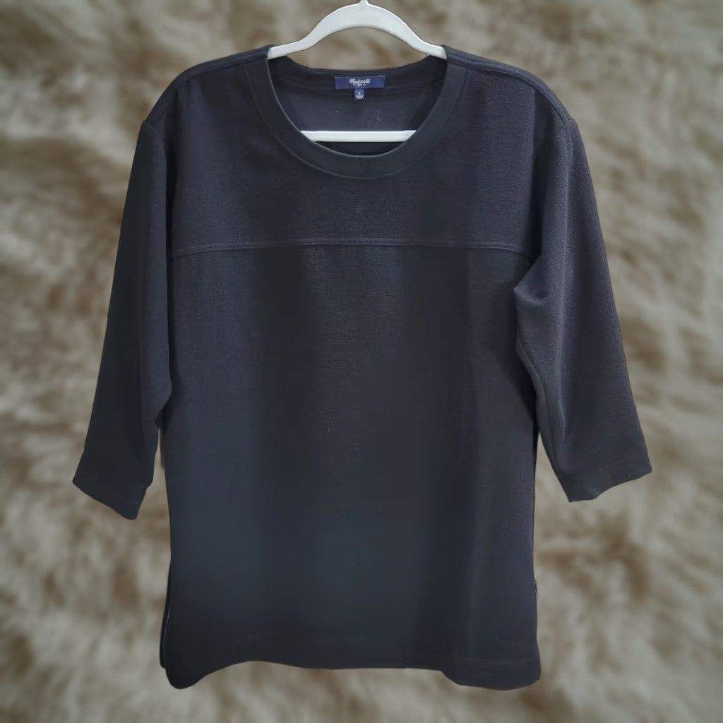 Madewell Women's Madewell Black 3/4 Sleeve Slit Pullover Shirt S Dress Casual Shirt Womens Slit Pullover 3/4 Sleeve Black Madewell Shirt Size S / US 4 / IT 40 - 1 Thumbnail