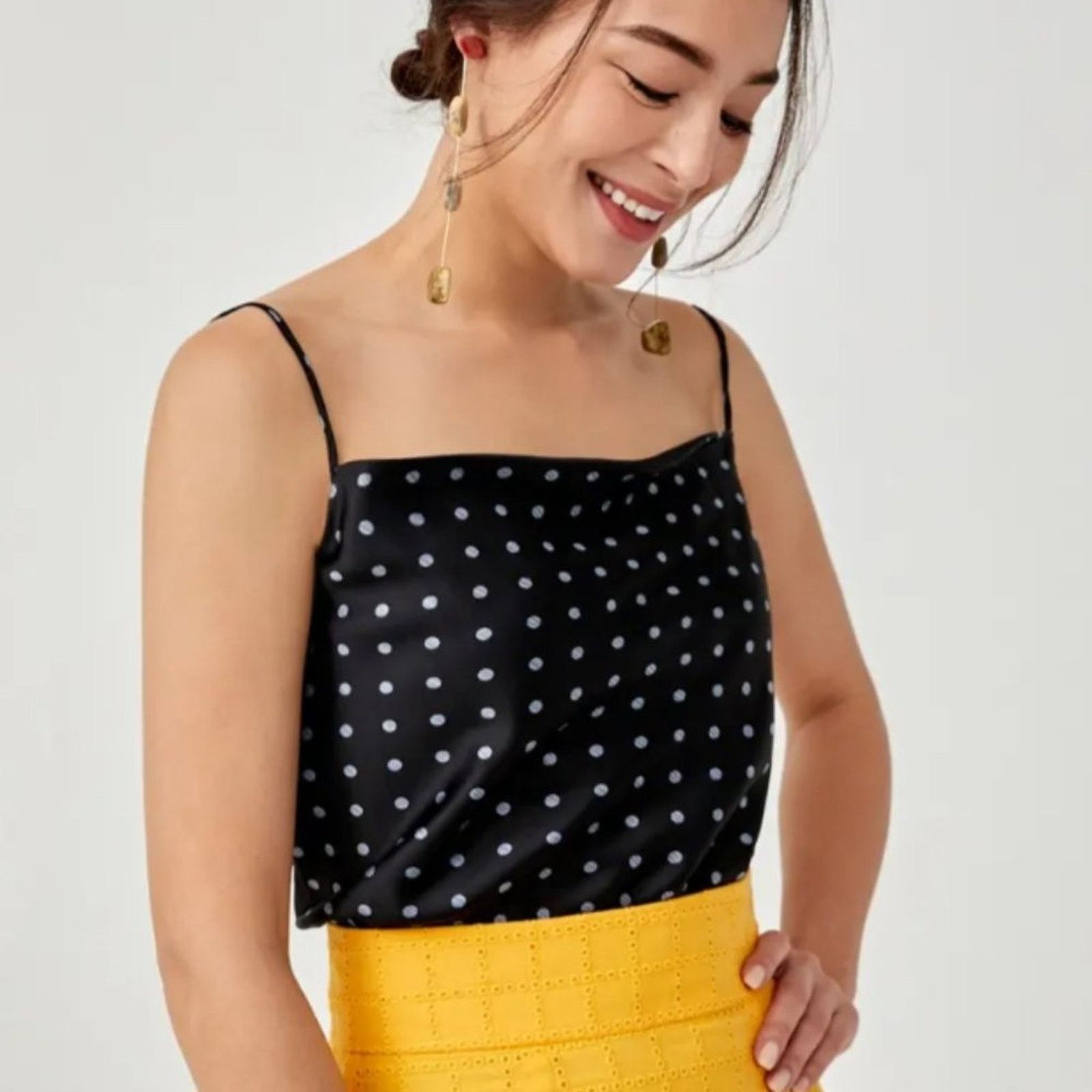 Other Love Bonito Black Latifah Cowl Neck Camisole Top Size M / US 6-8 / IT 42-44 - 7 Thumbnail