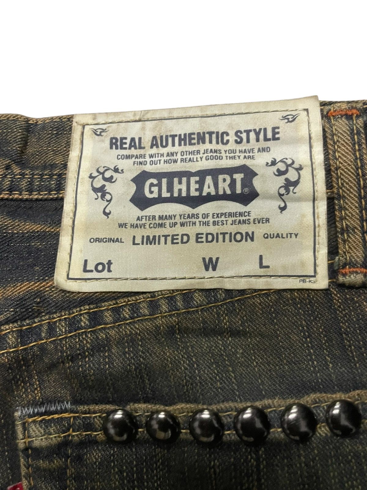 Hysteric Glamour × If Six Was Nine × Le Grande Bleu (L.G.B.) GLHEART Japan Studded Mud Wash Loose Jeans Size US 30 / EU 46 - 22 Thumbnail