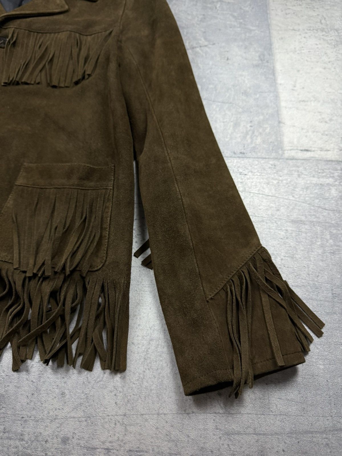 Saint Laurent Paris Saint Laurent Paris Suede Fringe Jacket Western Style 2015 Size XS / US 0-2 / IT 36-38 - 6 Thumbnail