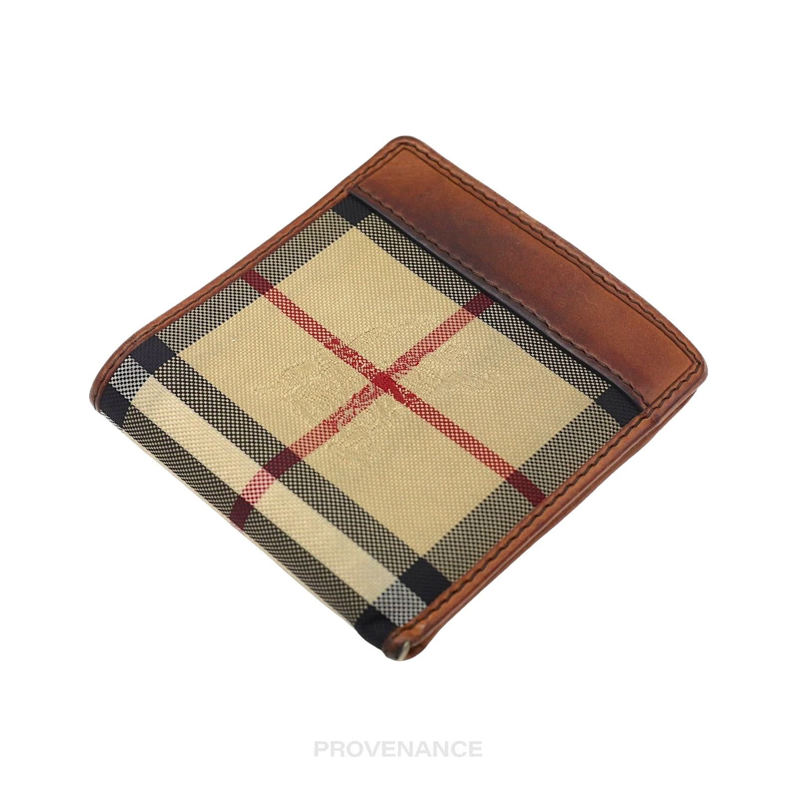 Burberry 🔴 Burberry Nova Check Canvas Bifold Wallet - Brown Leather Size ONE SIZE - 6 Thumbnail