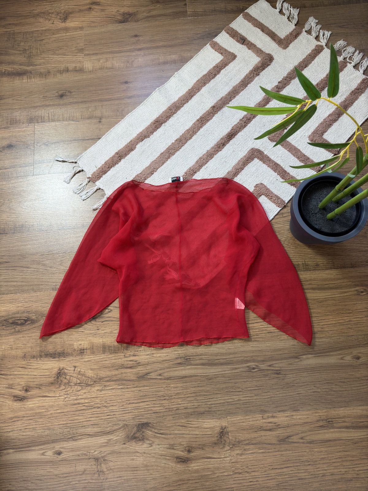 Vintage VINTAGE ZACK LONDON ISSEY MIYAKE STYLE MESH RED BLOUSE Size S / US 4 / IT 40 - 1 Thumbnail