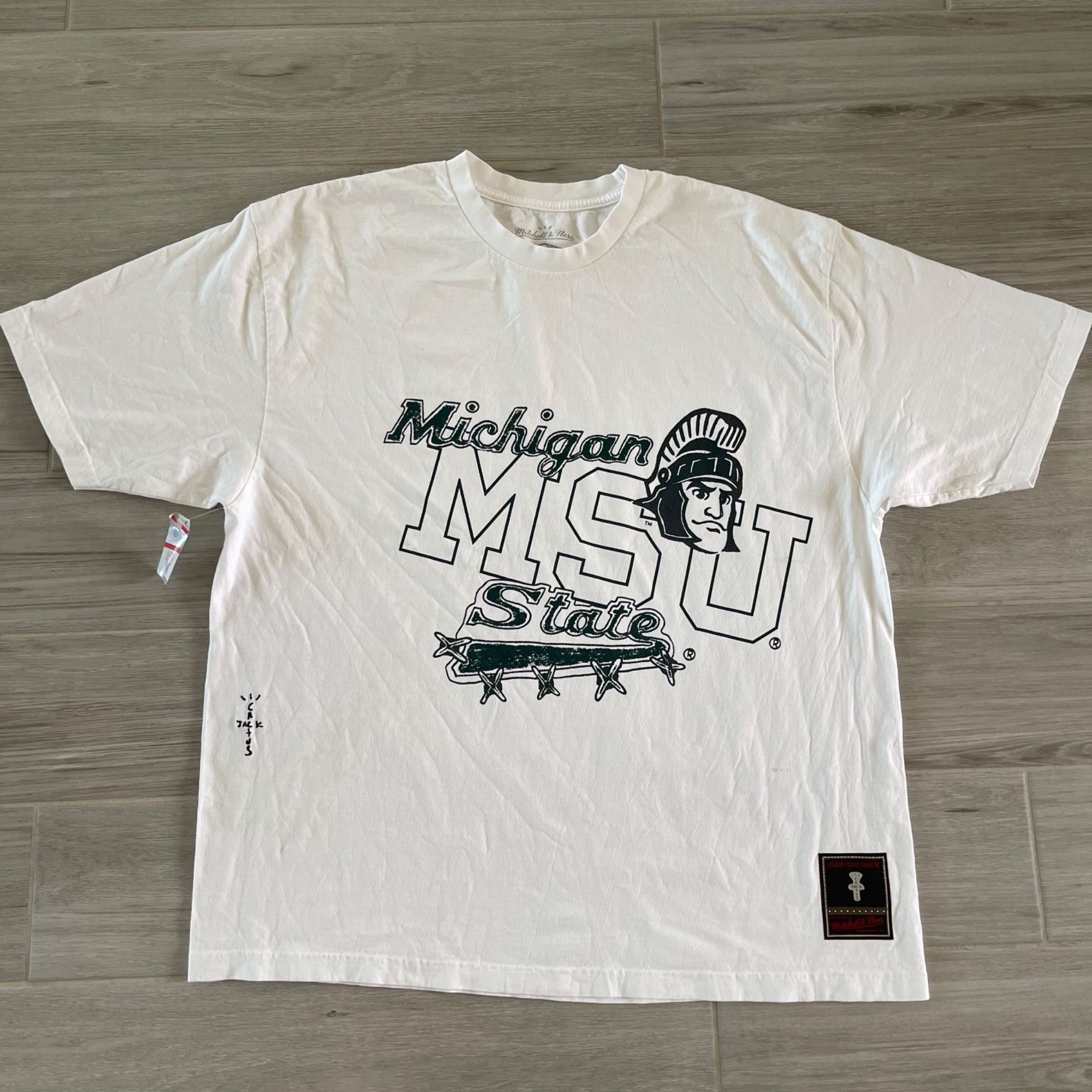 Mitchell & Ness × Travis Scott TRAVIS SCOTT CACTUS JACK x MITCHELL & NESS x MSU TEE 2XL Size US XXL / EU 58 / 5 - 2 Thumbnail