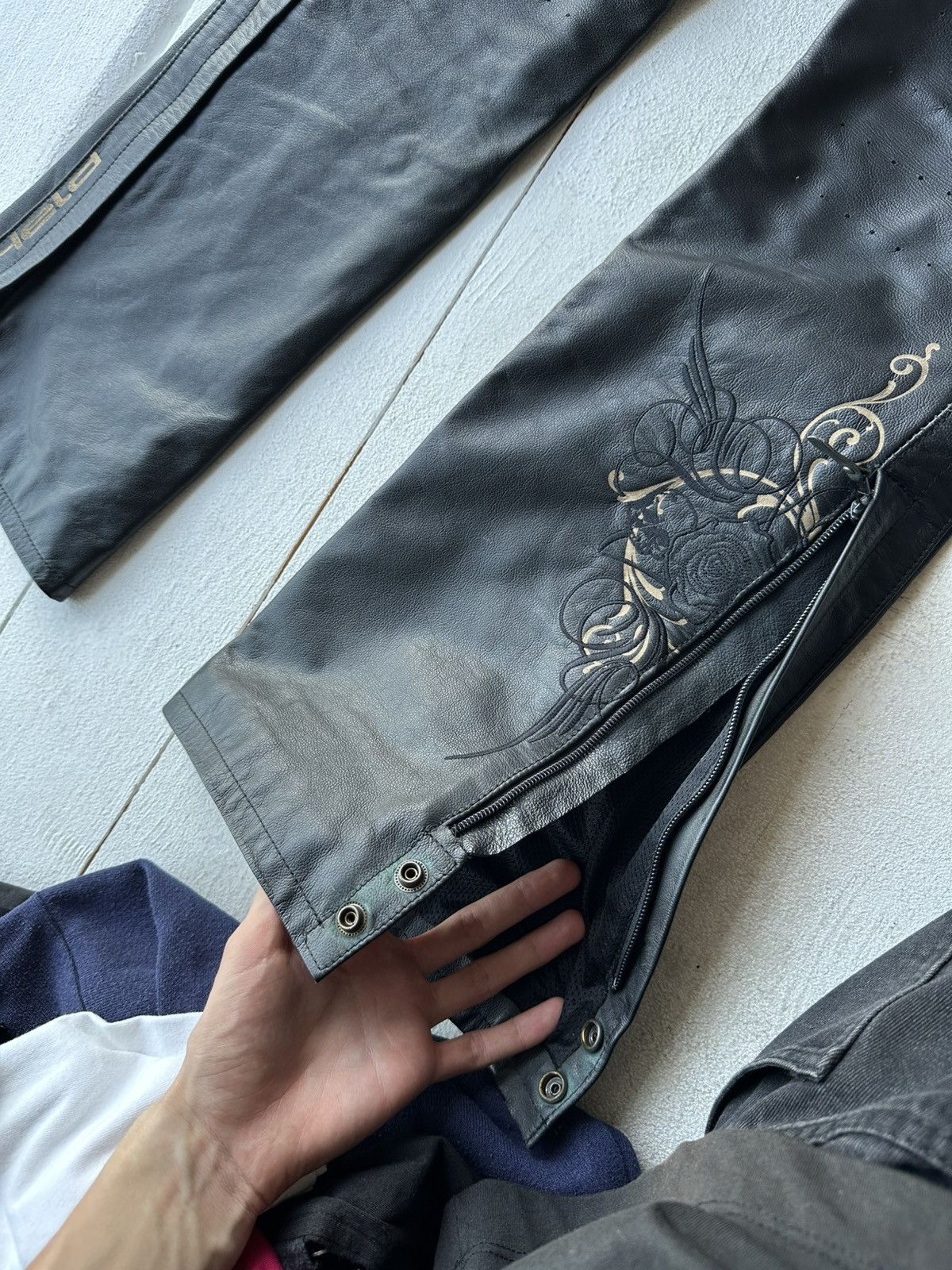 Leather HELD 🚨 LEATHER PANTS RACING VNTG Cowboy Biker Leather Pants Size US 32 / EU 48 - 17 Thumbnail