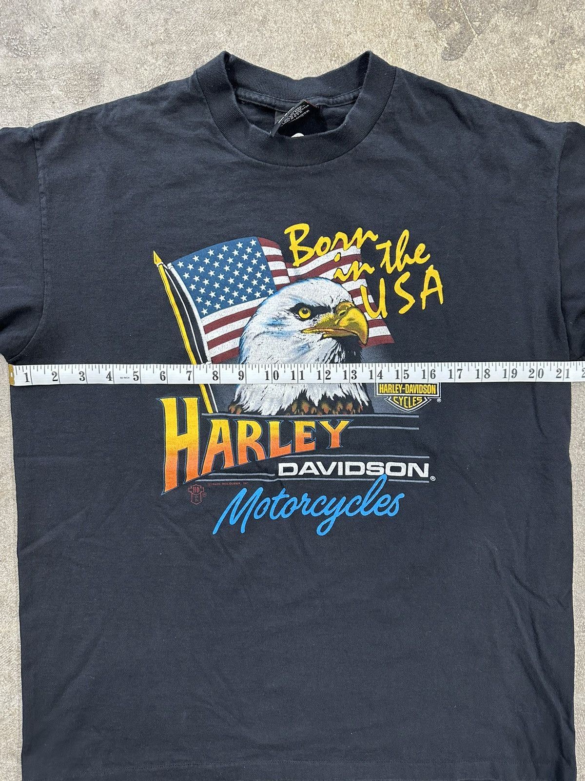 Vintage Vintage 80s Harley Davidson Born In The USA Biker T-Shirt Size US L / EU 52-54 / 3 - 8 Thumbnail