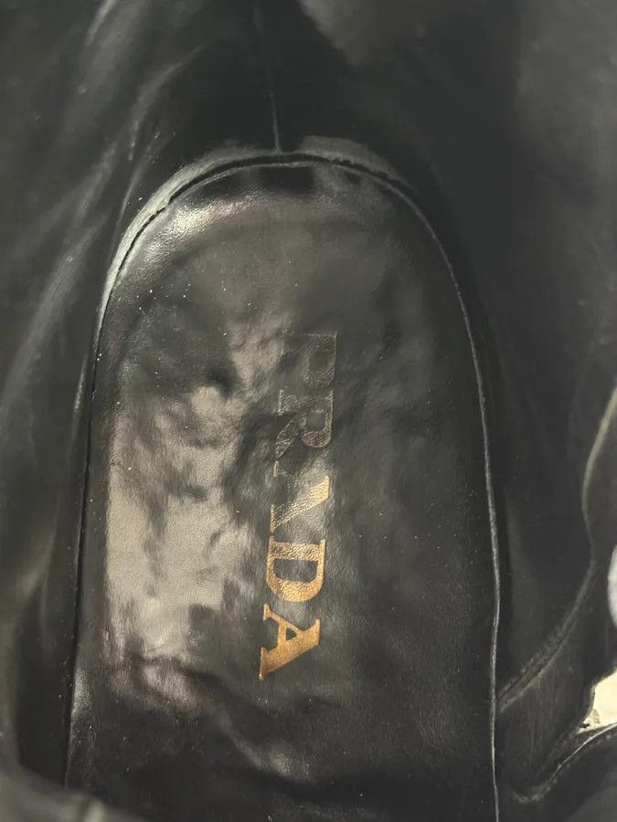 Prada 2000s Prada Black Perforated Leather Ankle Boots Size US 8 / EU 41 - 11 Thumbnail